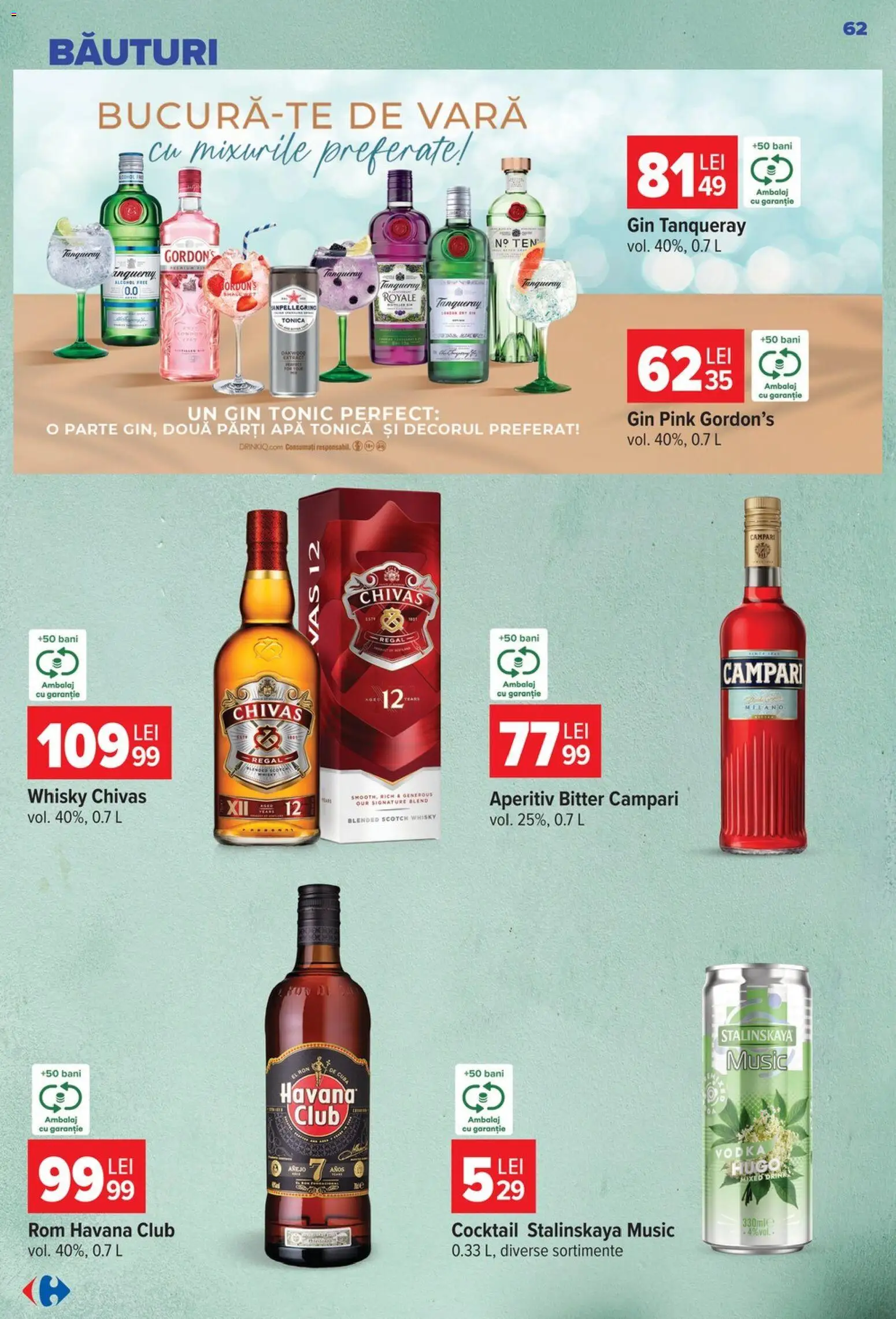 Catalog Carrefour 19 - 24 August 2026 | Pagina 62 | Produse: Scotch Whisky, Rom havana, Vodka, Hugo