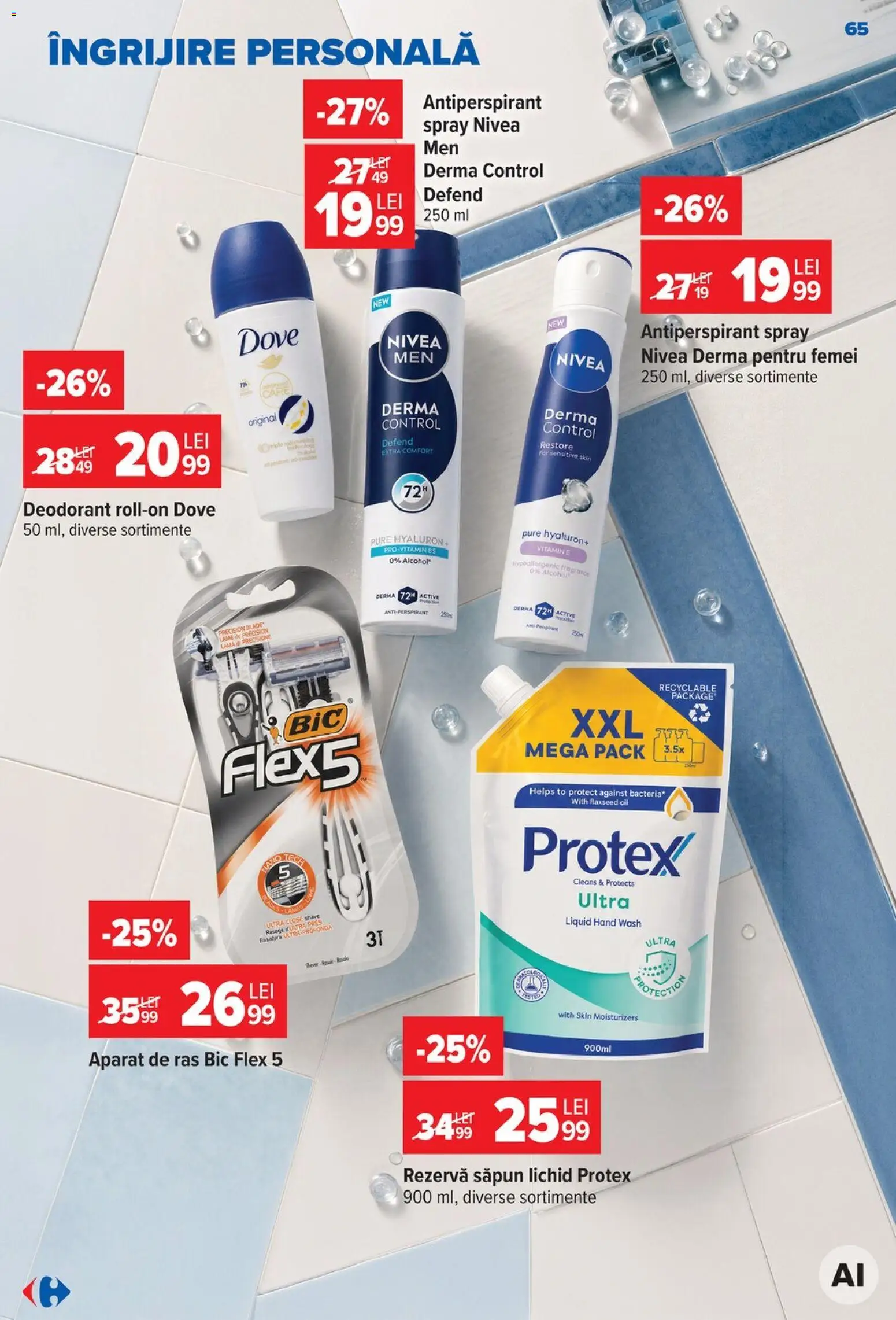 Catalog Carrefour 19 - 24 August 2026 | Pagina 65 | Produse: Săpun, Antiperspirant, Săpun lichid, Rezervă săpun