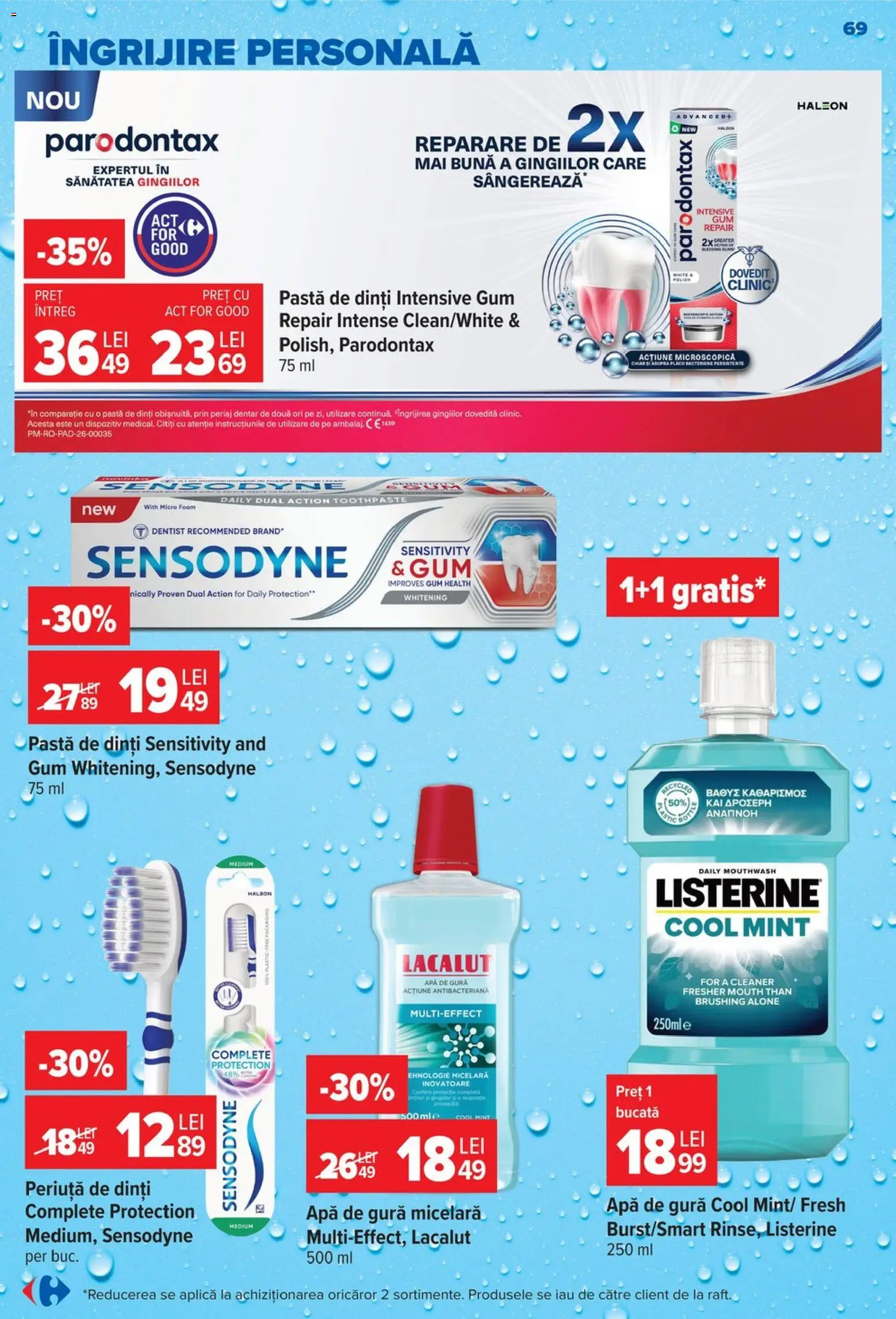 Catalog Carrefour 19 - 24 August 2026 | Pagina 69 | Produse: Aplică, Periuță de dinți, Apă de gură, Intense