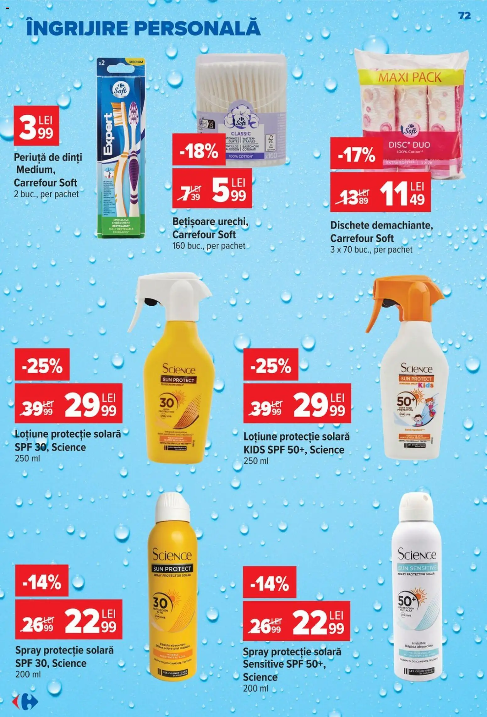 Catalog Carrefour 19 - 24 August 2026 | Pagina 72 | Produse: Solara, Protecție solară, Periuță de dinți, Loțiune protecție solară