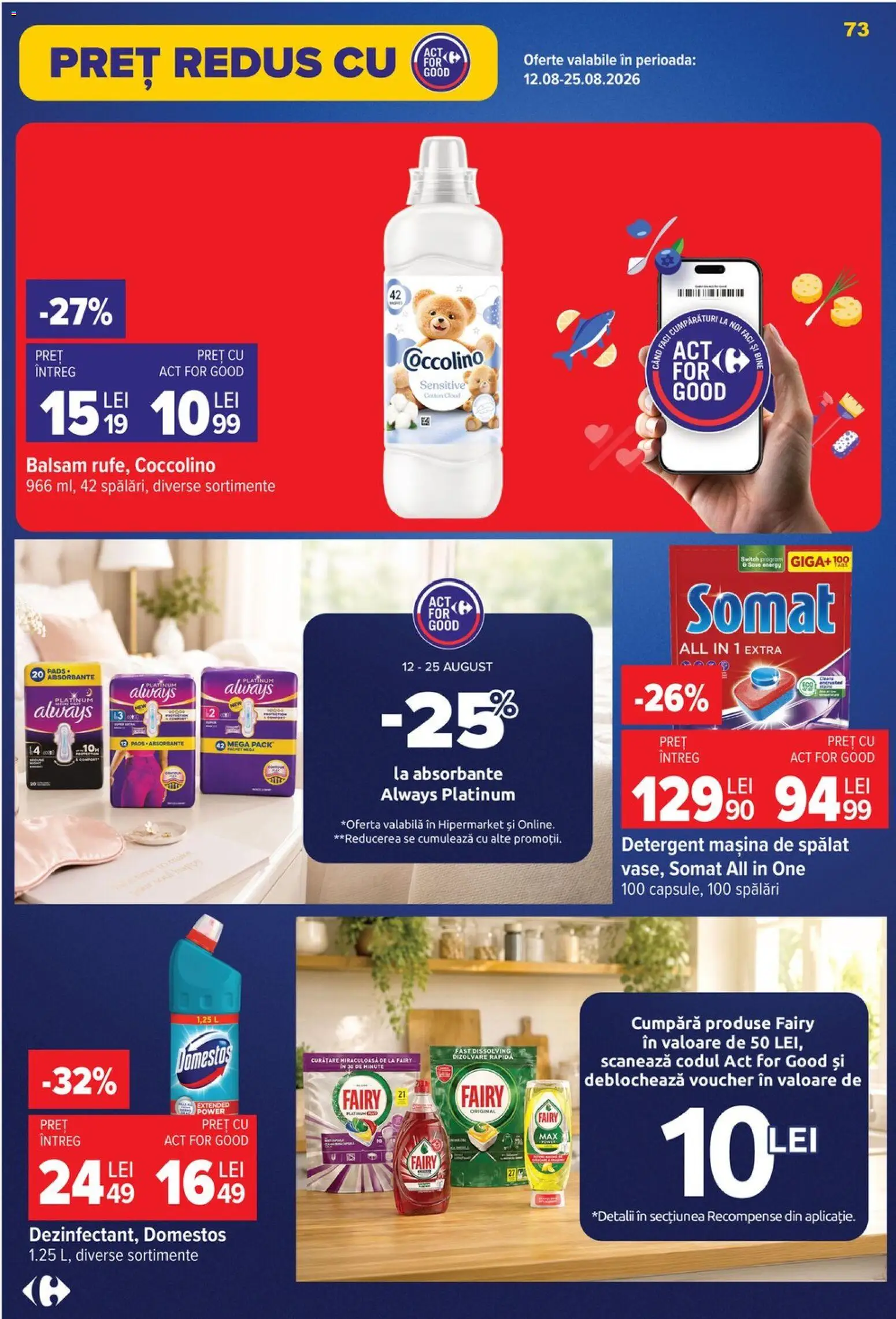 Catalog Carrefour 19 - 24 August 2026 | Pagina 73 | Produse: Mașină De Spălat, Detergent, Absorbante, Power