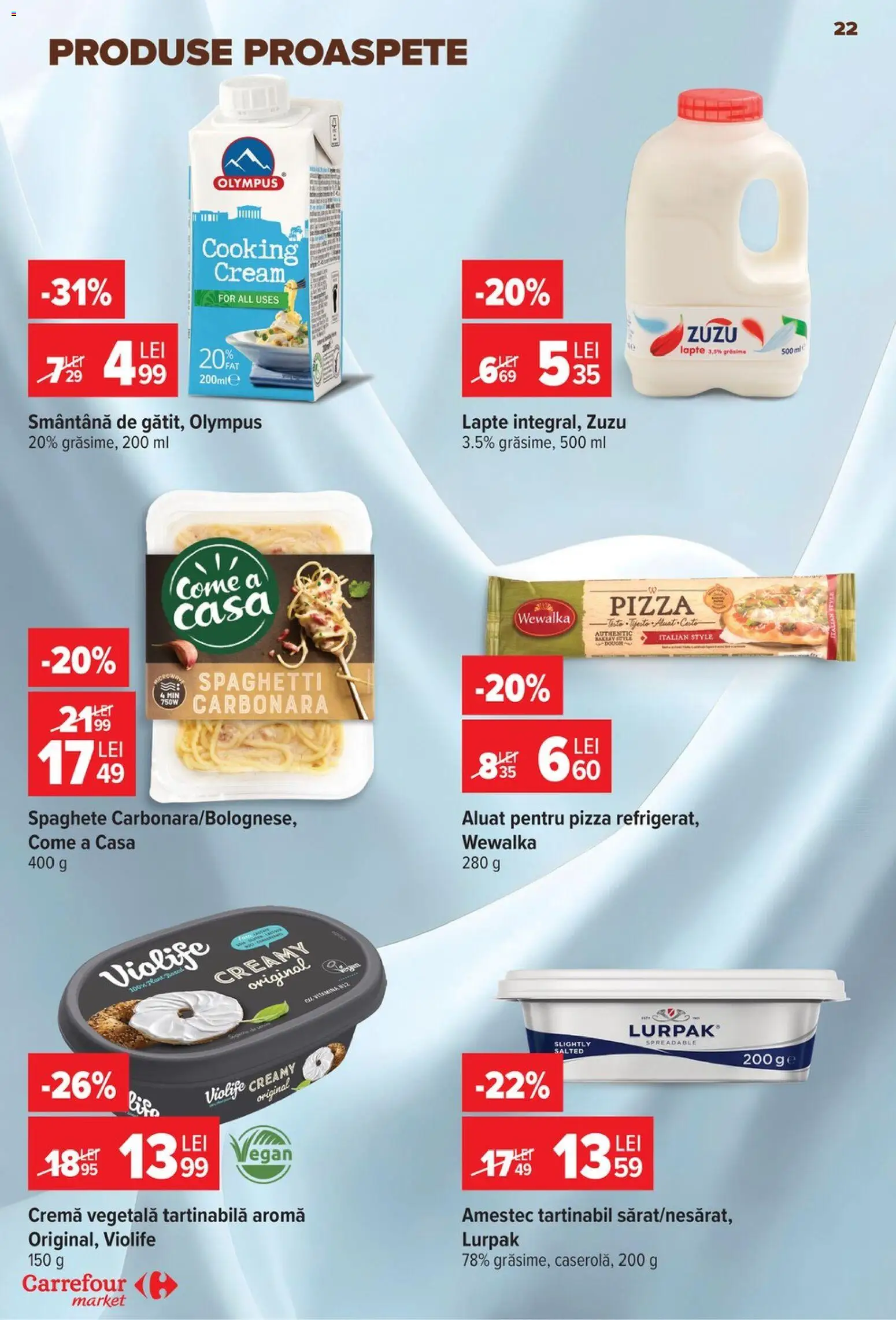 Catalog Carrefour 19 - 24 August 2026 | Pagina 22 | Produse: Zuzu, Lurpak, Pizza, Smântână