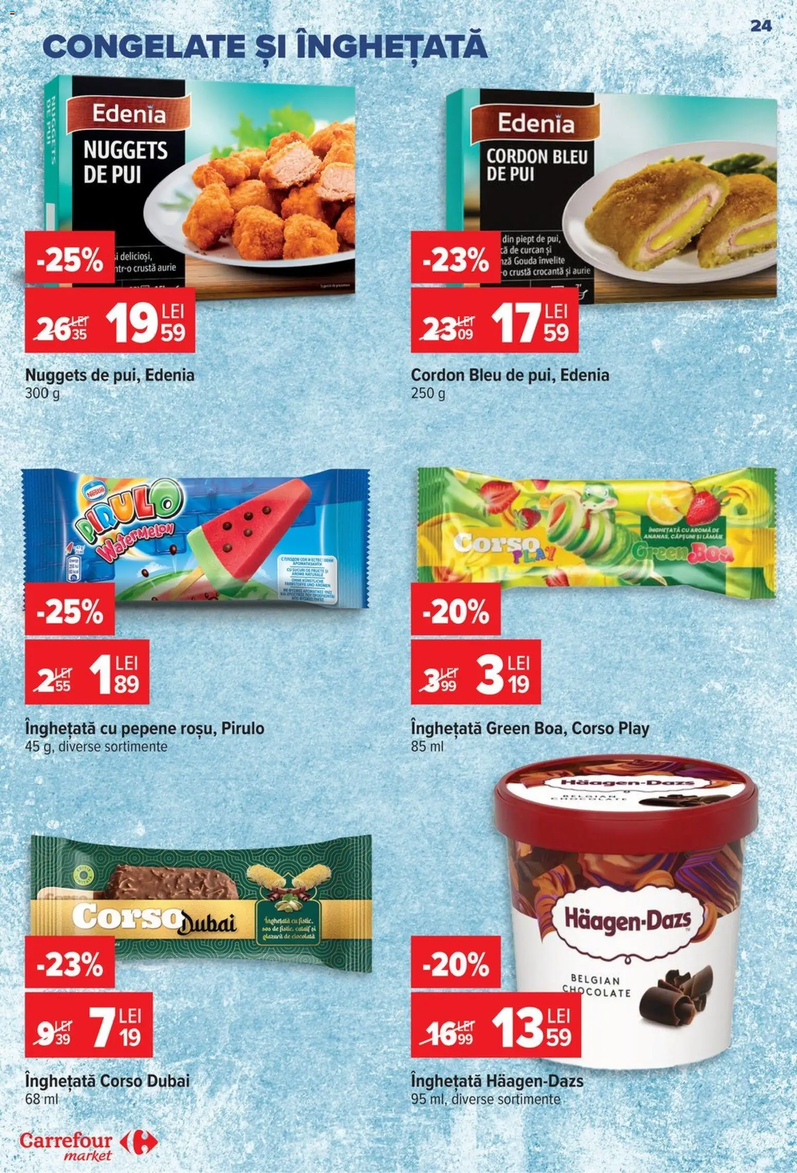 Catalog Carrefour 19 - 24 August 2026 | Pagina 24 | Produse: Pui, Ciocolată, Înghețată, Gouda