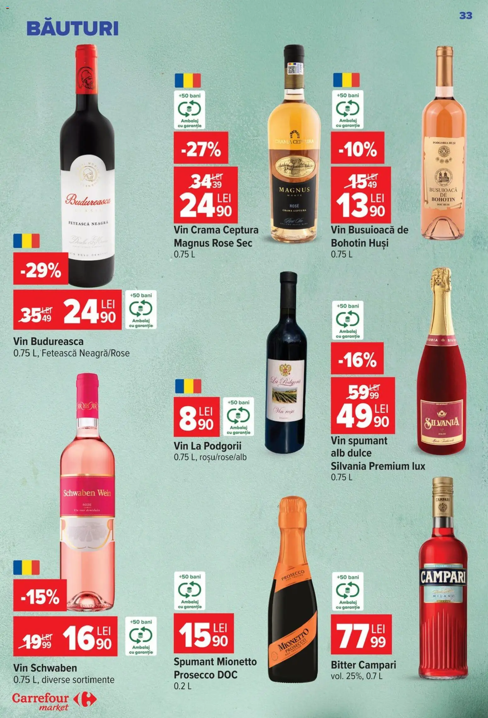 Catalog Carrefour 19 - 24 August 2026 | Pagina 33 | Produse: Campari, Vin spumant, Prosecco, Lux