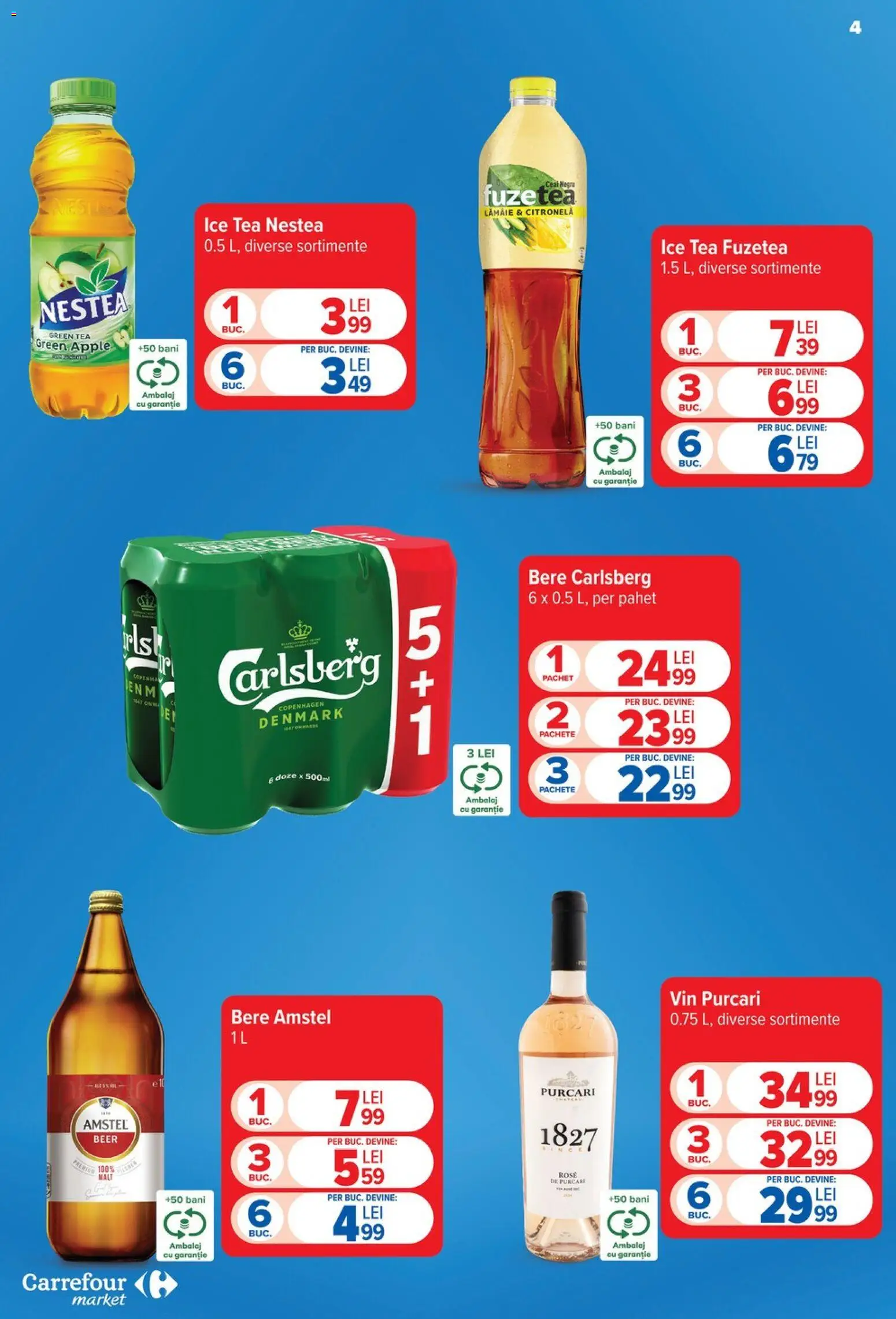 Catalog Carrefour 19 - 24 August 2026 | Pagina 4 | Produse: Apple, Vin, Bere, Ice tea