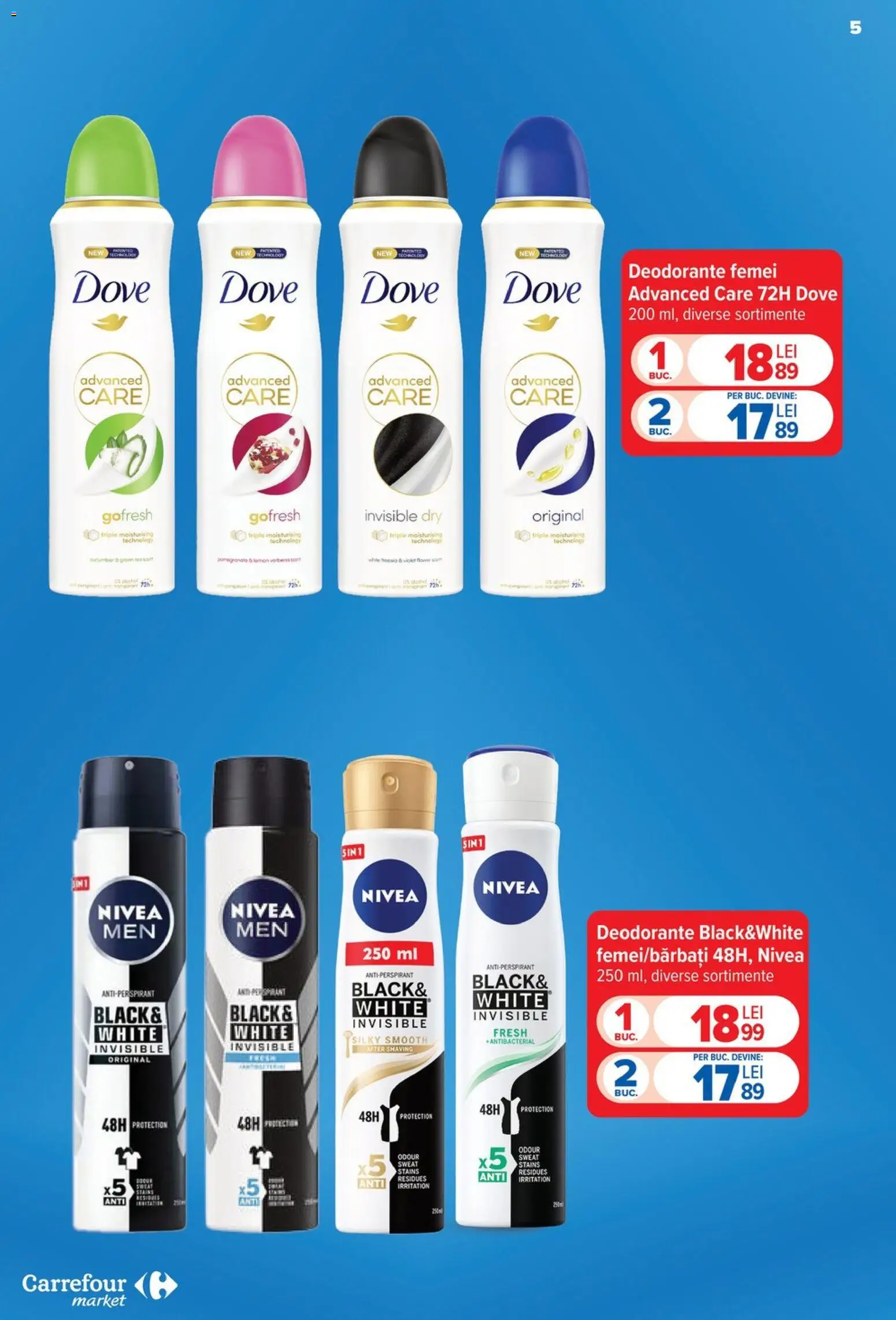 Catalog Carrefour 19 - 24 August 2026 | Pagina 5 | Produse: Nivea, Antiperspirant