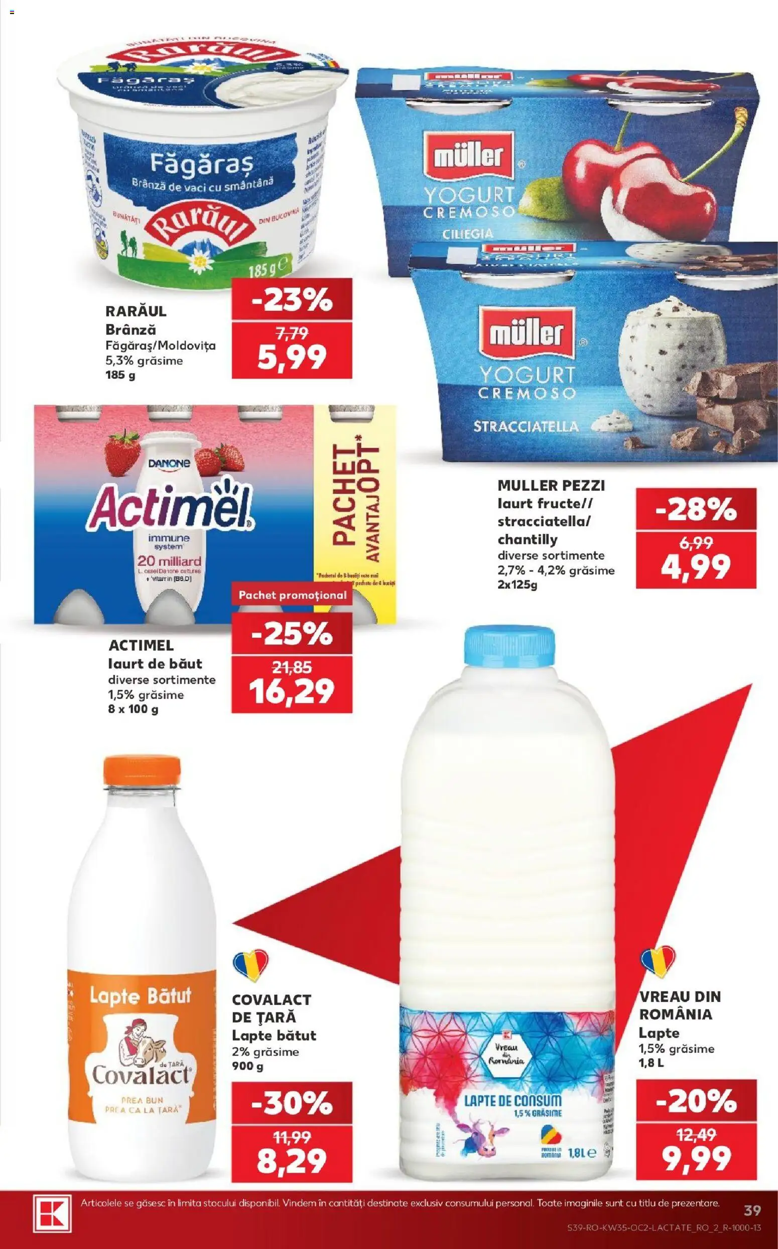 Catalog Kaufland 26 - 31 August 2026 | Pagina 39 | Produse: Lapte, Brânză, Danone, Actimel