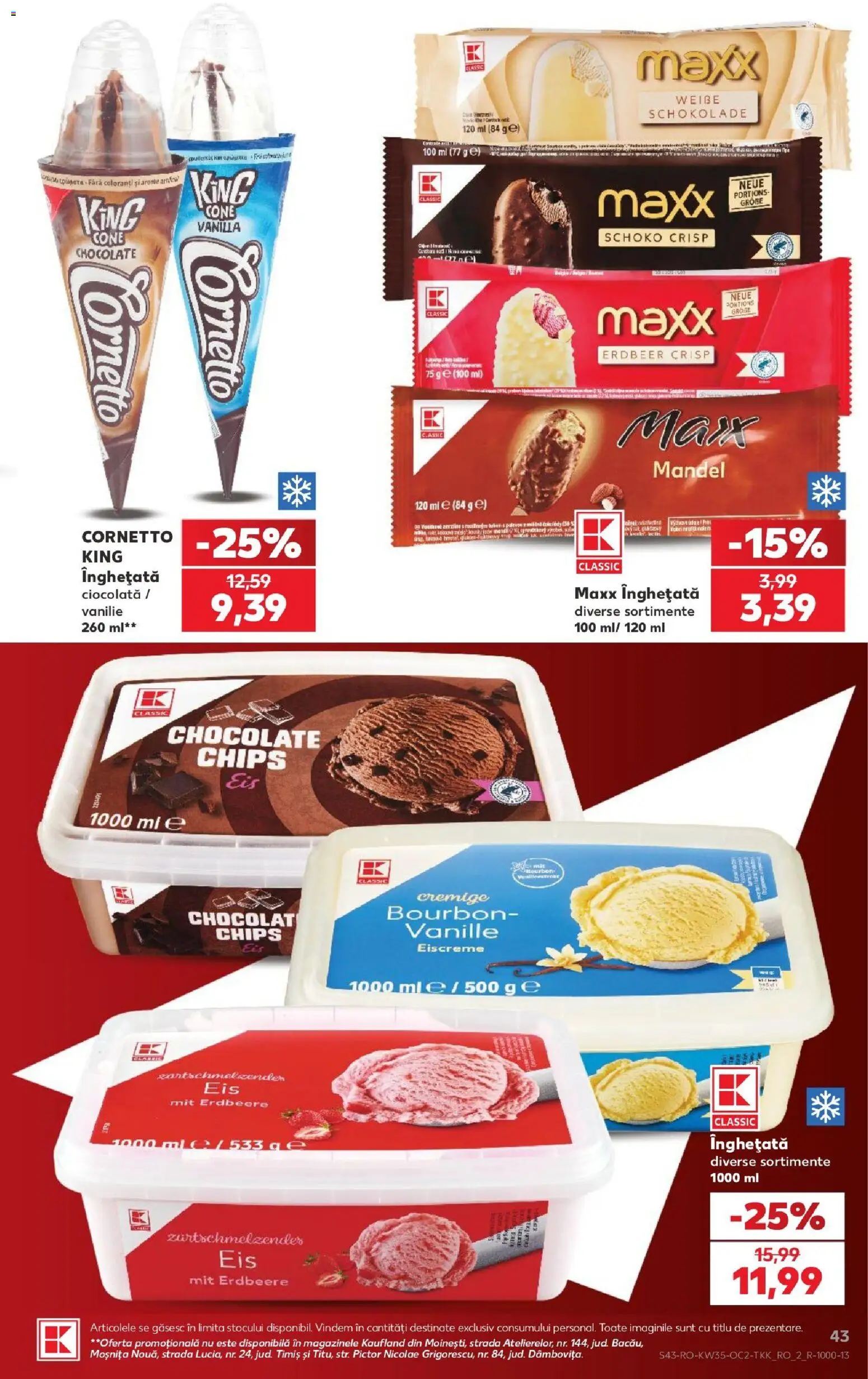 Catalog Kaufland 26 - 31 August 2026 | Pagina 43 | Produse: Ciocolată, Bourbon, Înghețată