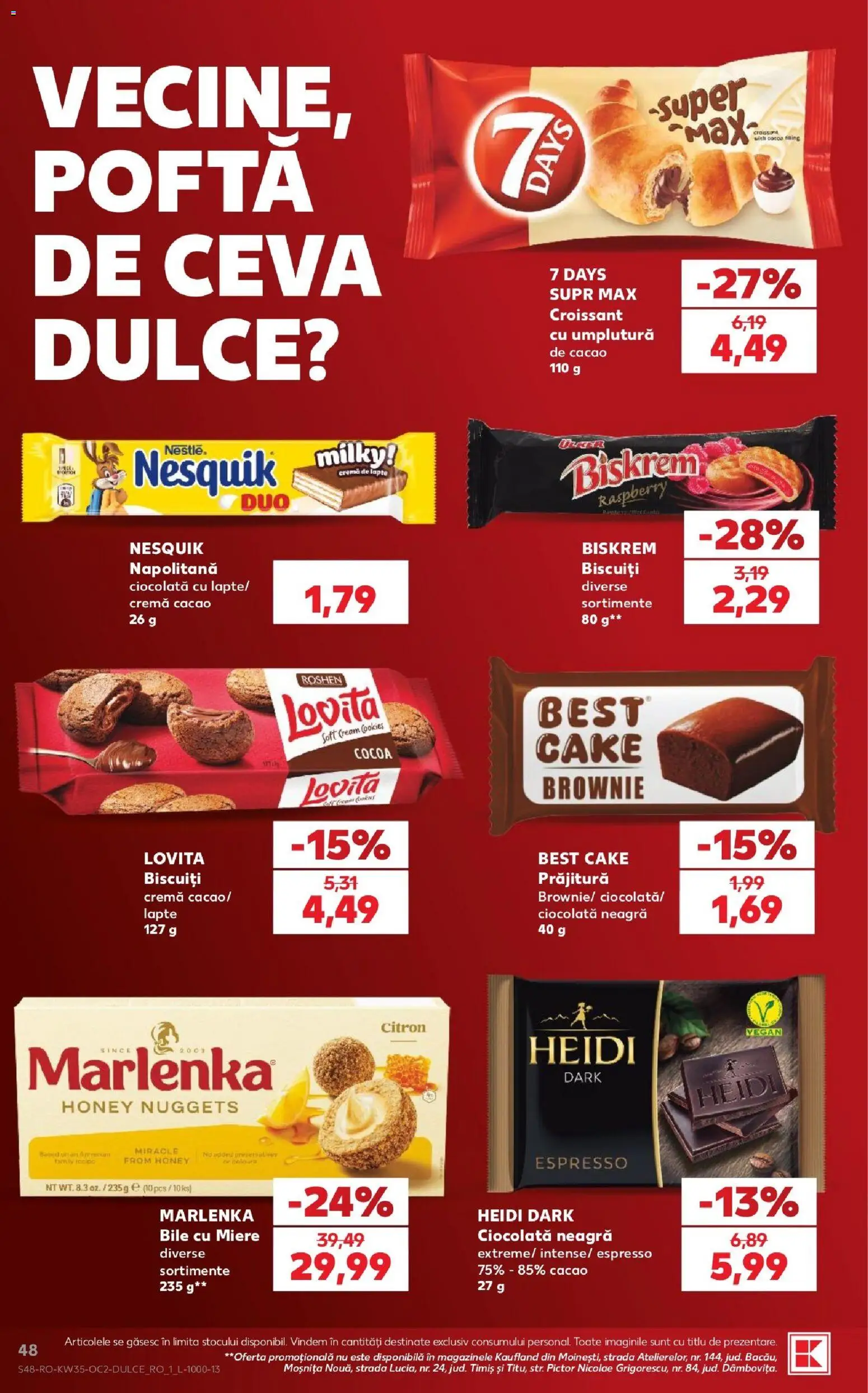Catalog Kaufland 26 - 31 August 2026 | Pagina 48 | Produse: Prăjitură, Lapte, Ciocolată, Heidi