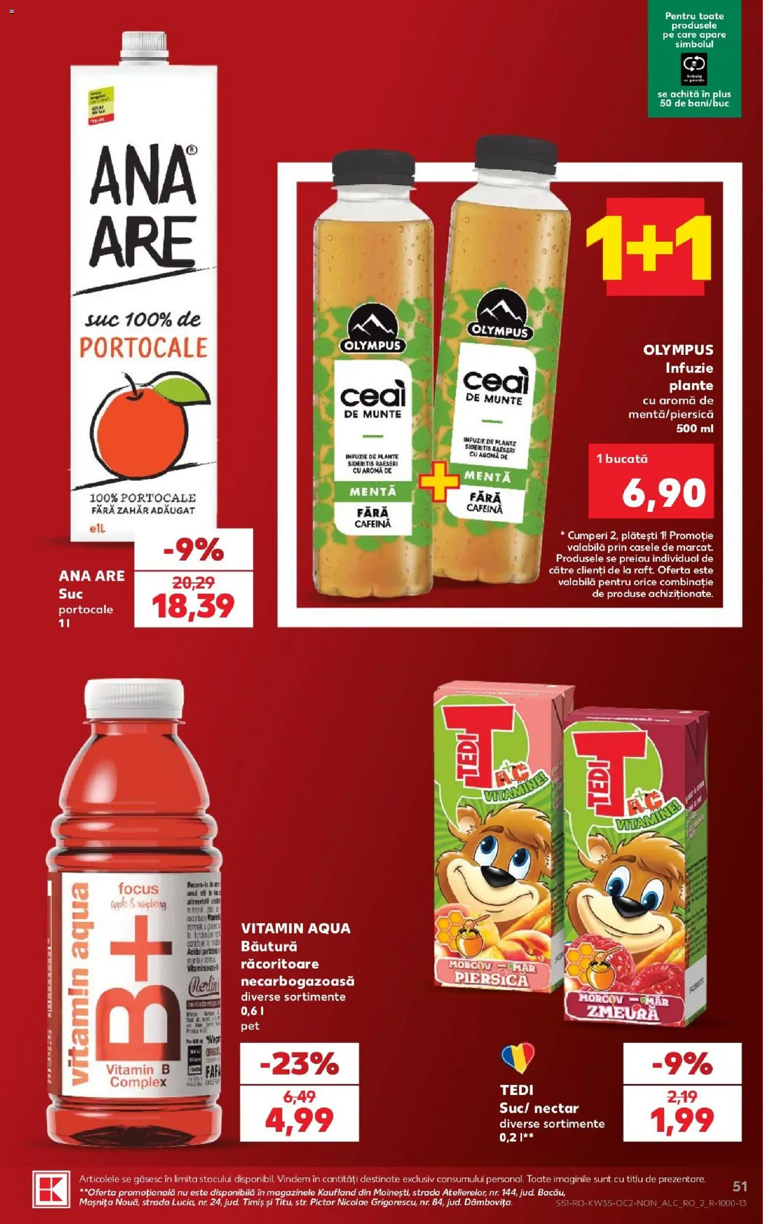 Catalog Kaufland 26 - 31 August 2026 | Pagina 51 | Produse: Suc, Ceai, Aqua, Zahăr