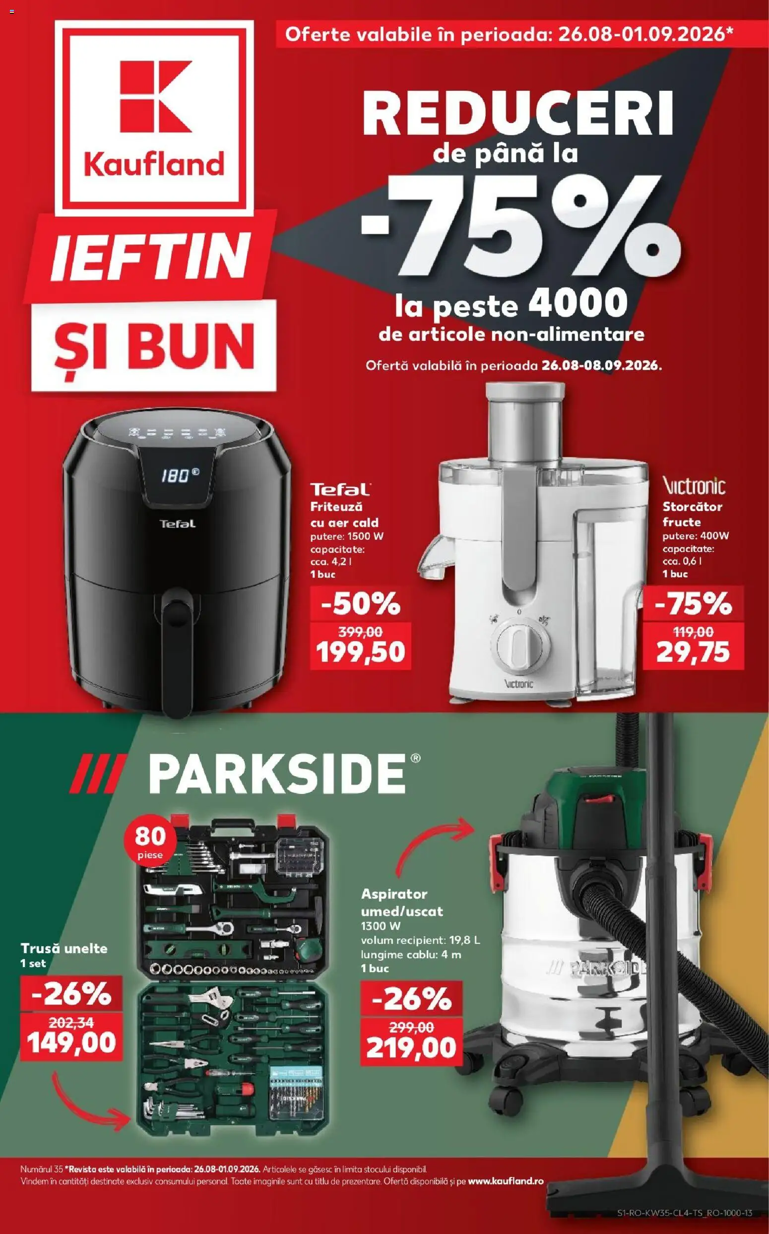 Catalog Kaufland 26 - 31 August 2026 | Pagina 1 | Produse: Cablu, Aspirator, Friteuză, Pește