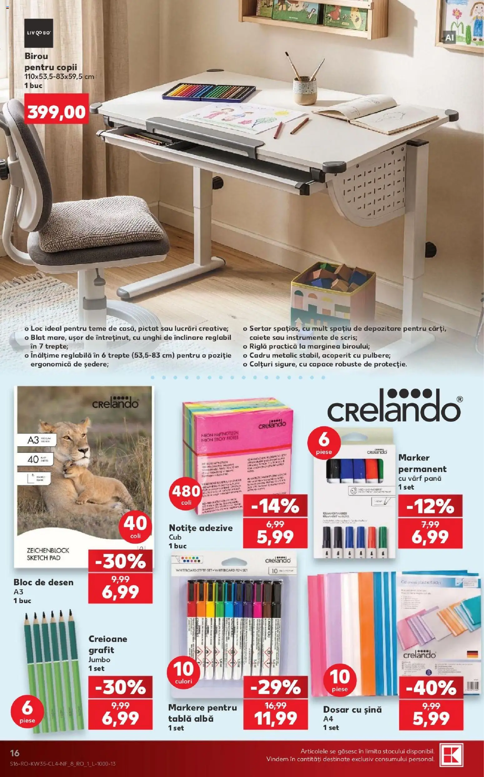 Catalog Kaufland 26 - 31 August 2026 | Pagina 16 | Produse: Alba, Birou, Tablă, Depozitare