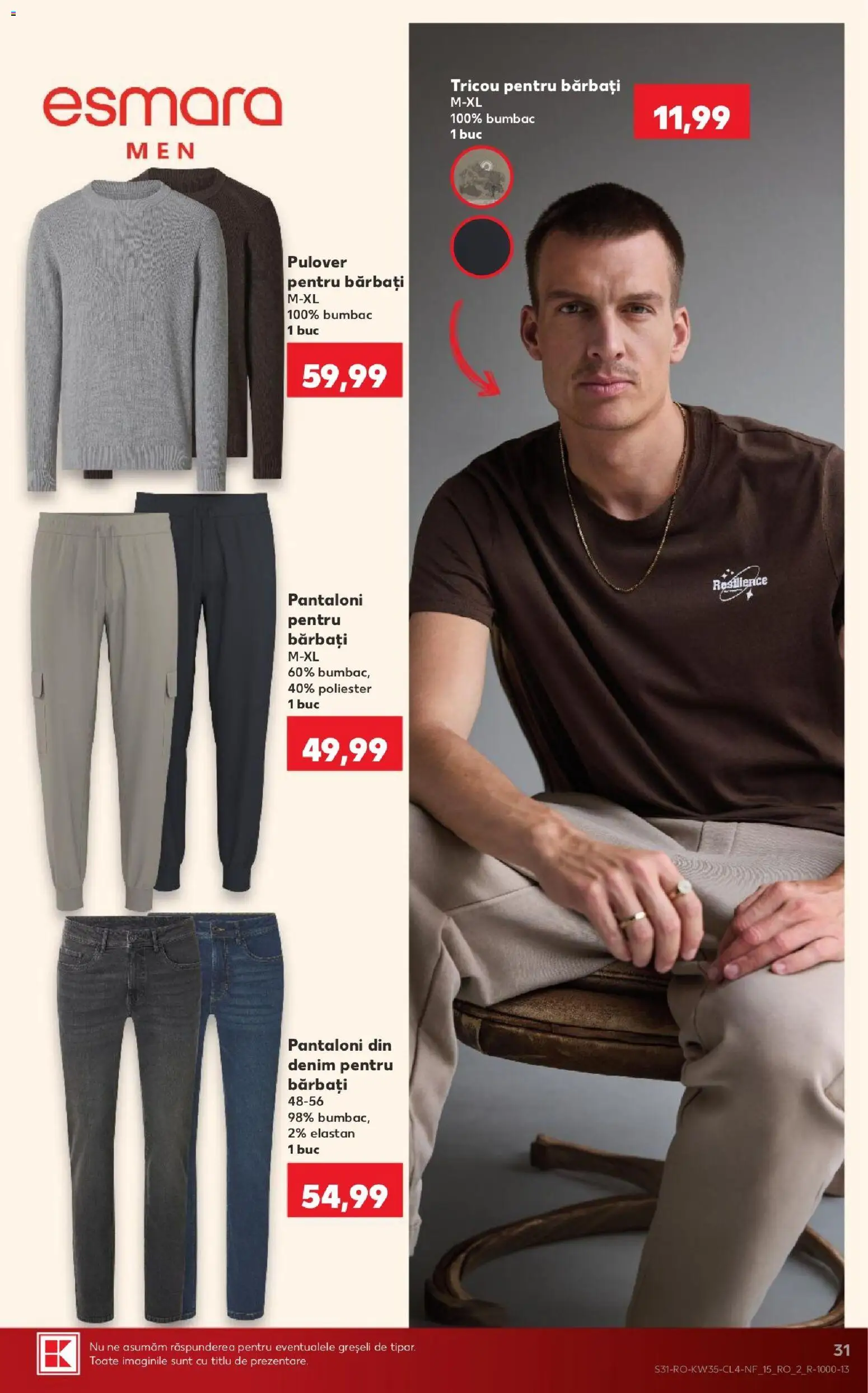 Catalog Kaufland 26 - 31 August 2026 | Pagina 31 | Produse: Tricou pentru barbati, Tricou, Pulover, Pantaloni