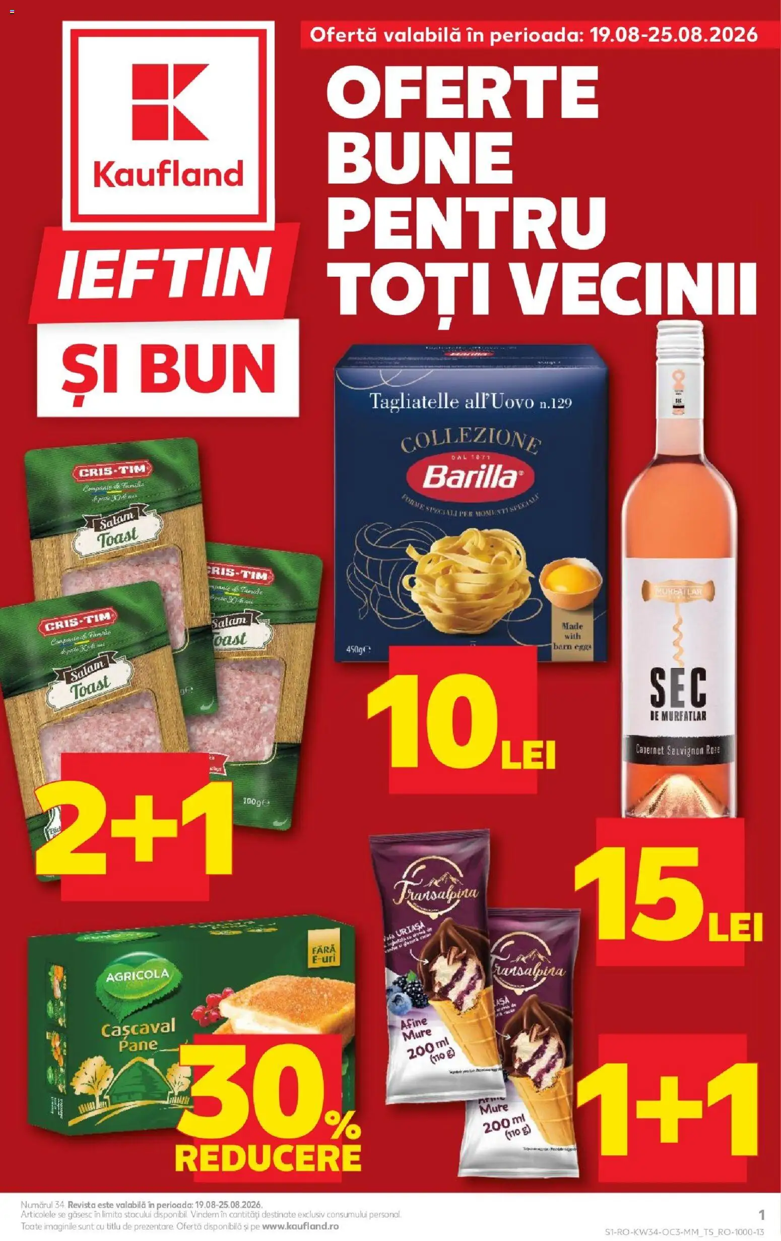 Catalog Kaufland 19 - 24 August 2026 | Pagina 1 | Produse: Afine, Agricola, Salam, Sauvignon