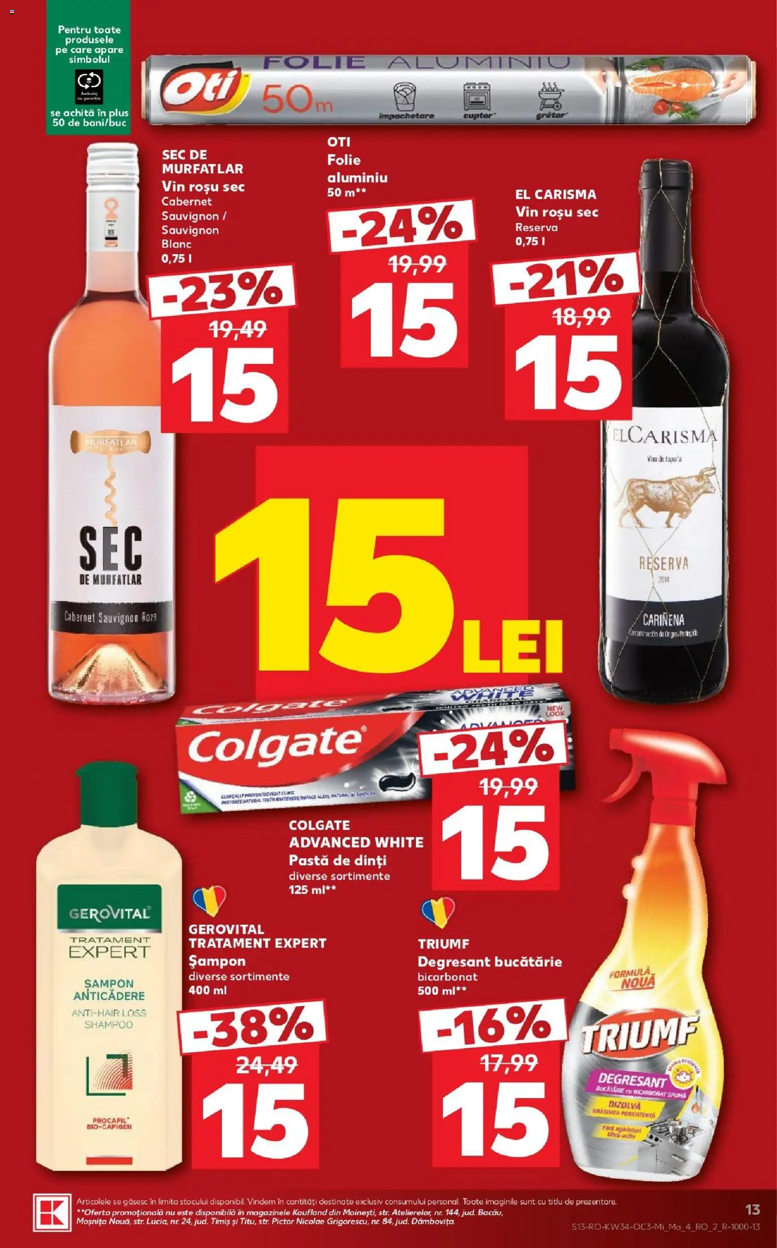 Catalog Kaufland 19 - 24 August 2026 | Pagina 13 | Produse: Bucătărie, Sauvignon, Pastă de dinți, Plus