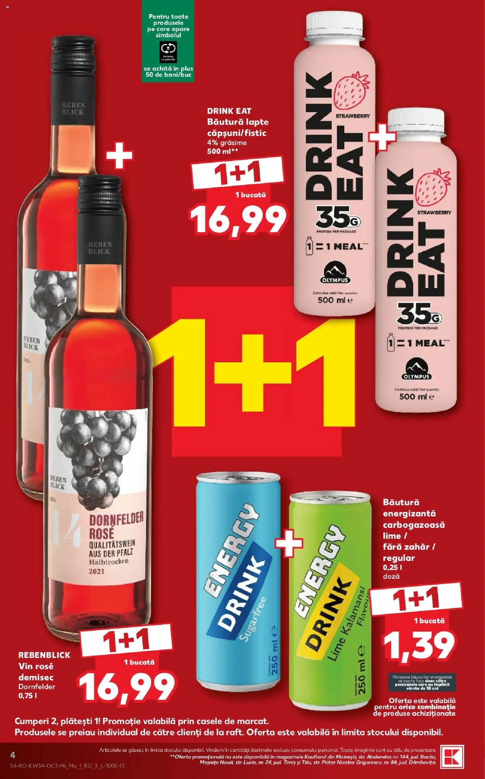 Catalog Kaufland 19 - 24 August 2026 | Pagina 4 | Produse: Lime, Vin rose, Lapte, Plus
