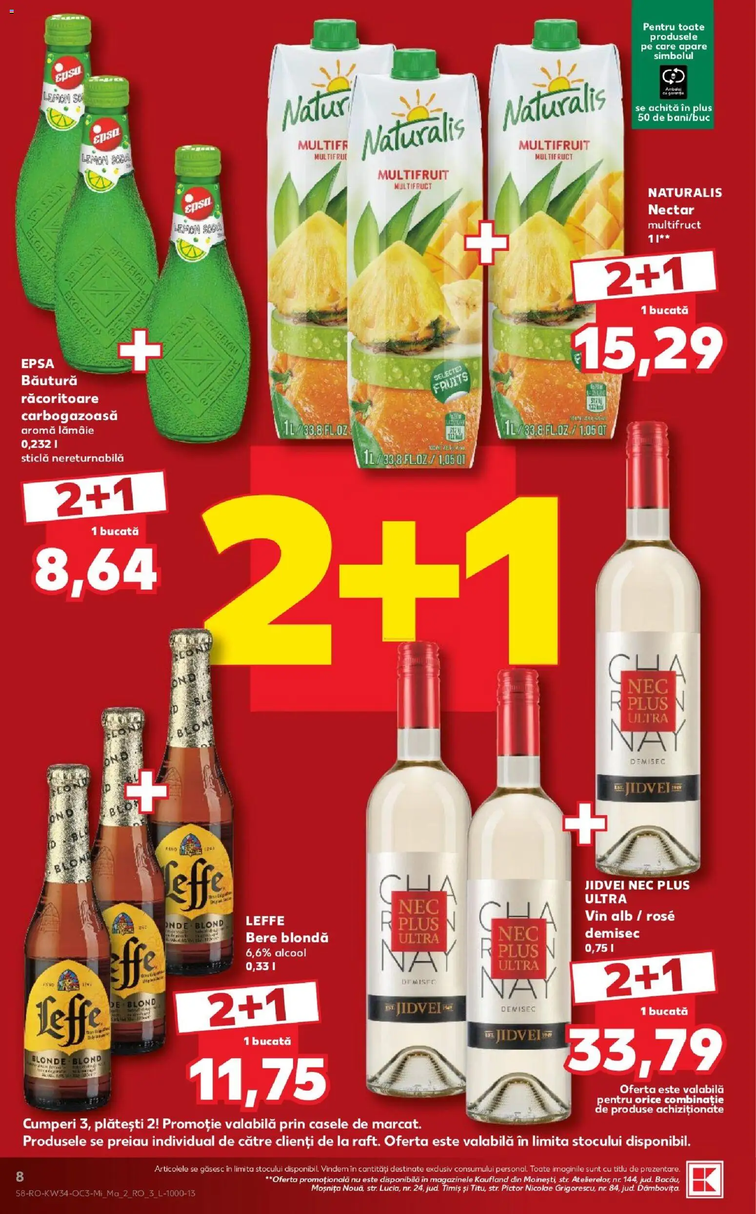 Catalog Kaufland 19 - 24 August 2026 | Pagina 8 | Produse: Vin, Bere, Lămâie, Plus