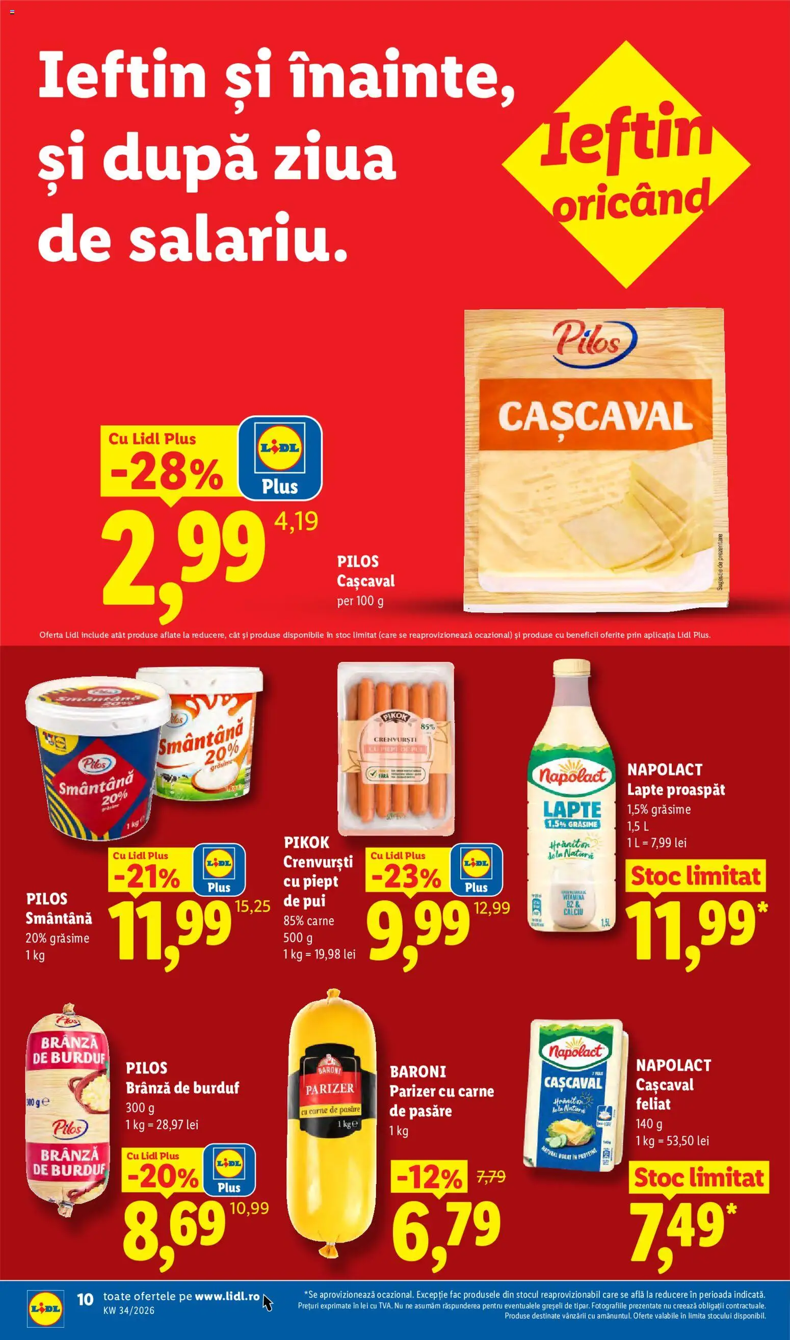 Catalog LIDL 17 - 22 August 2026 | Pagina 10 | Produse: Pilos, Cașcaval, Crenvurști, Brânză