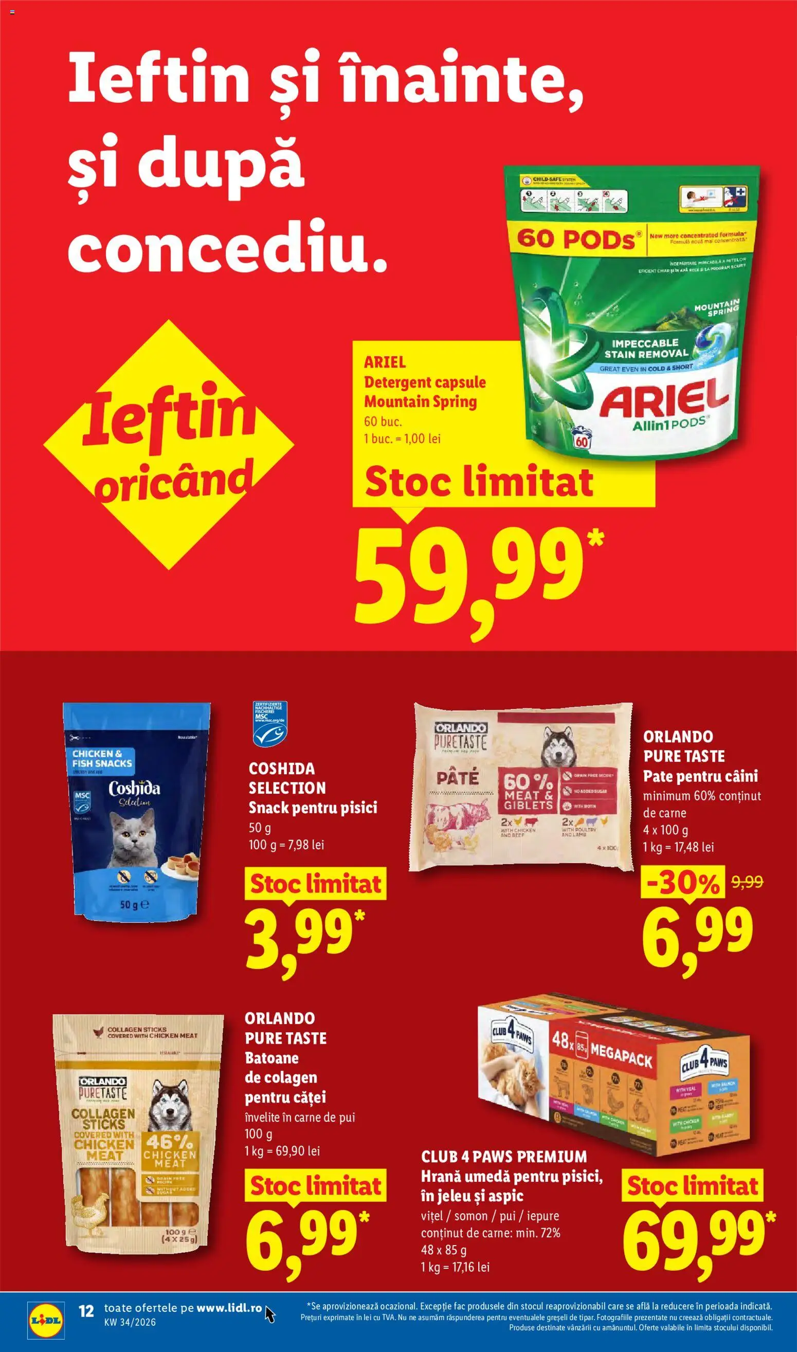 Catalog LIDL 17 - 22 August 2026 | Pagina 12 | Produse: Premium, Somon, Carne De Pui, Detergent