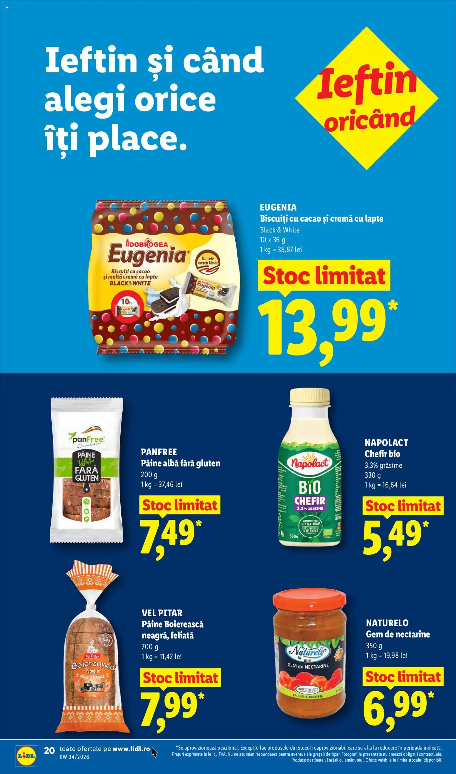 Catalog LIDL 17 - 22 August 2026 | Pagina 20 | Produse: Gem, Cremă, Kefir, Cacao