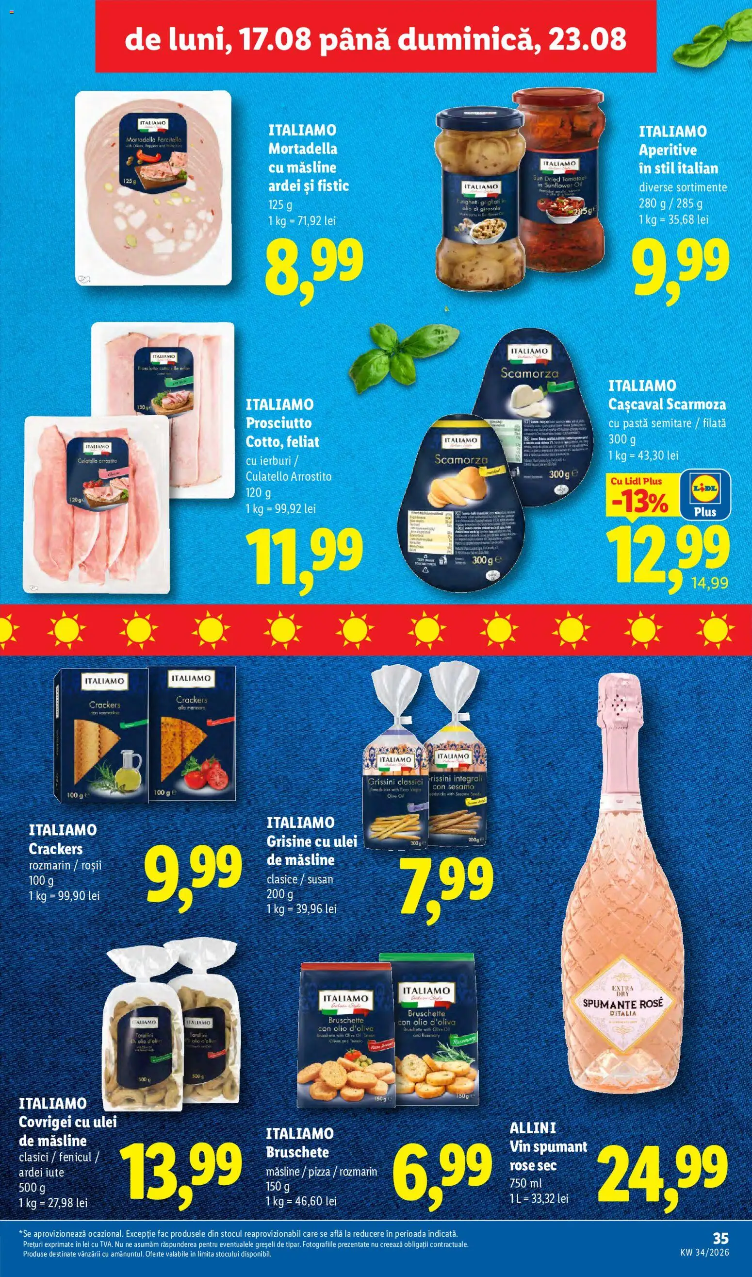 Catalog LIDL 17 - 22 August 2026 | Pagina 35 | Produse: Vin spumant rose, Vin spumant, Pizza, Plus