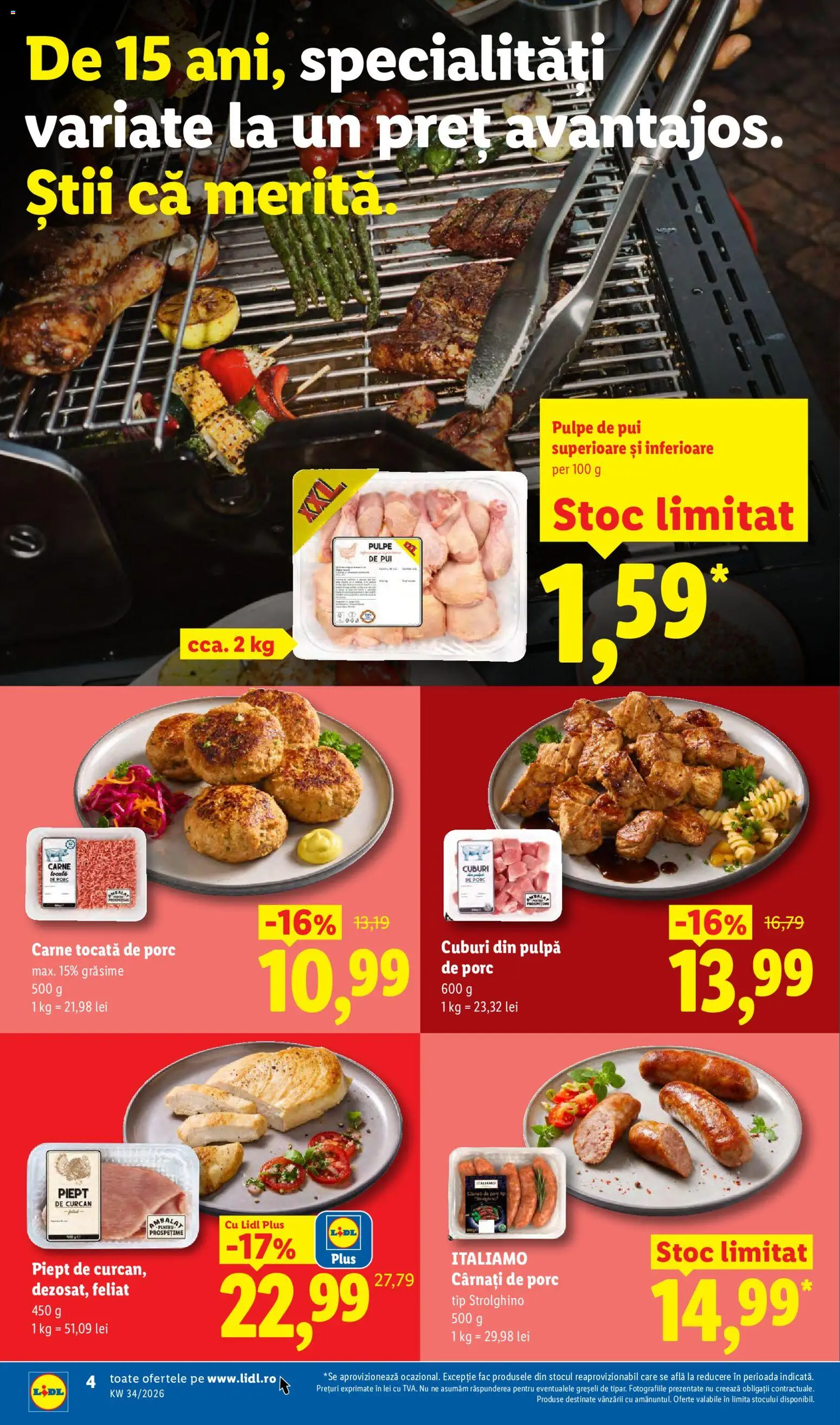 Catalog LIDL 17 - 22 August 2026 | Pagina 4 | Produse: Piept de curcan, Italiamo, Tip, Cârnați