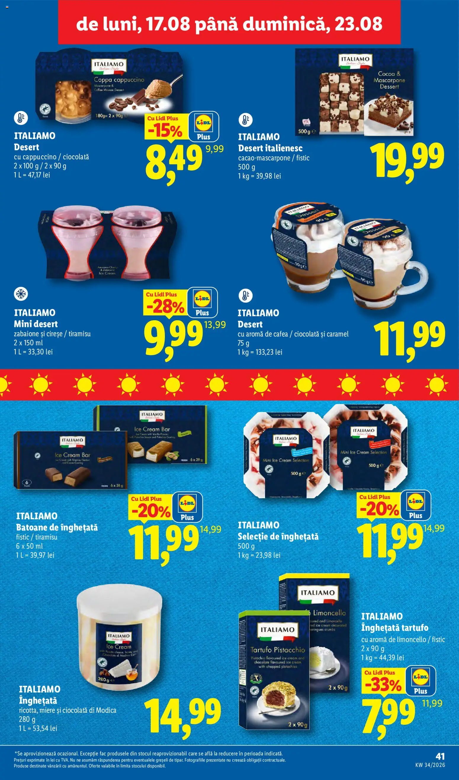 Catalog LIDL 17 - 22 August 2026 | Pagina 41 | Produse: Fistic, Italiamo, Înghețată, Plus