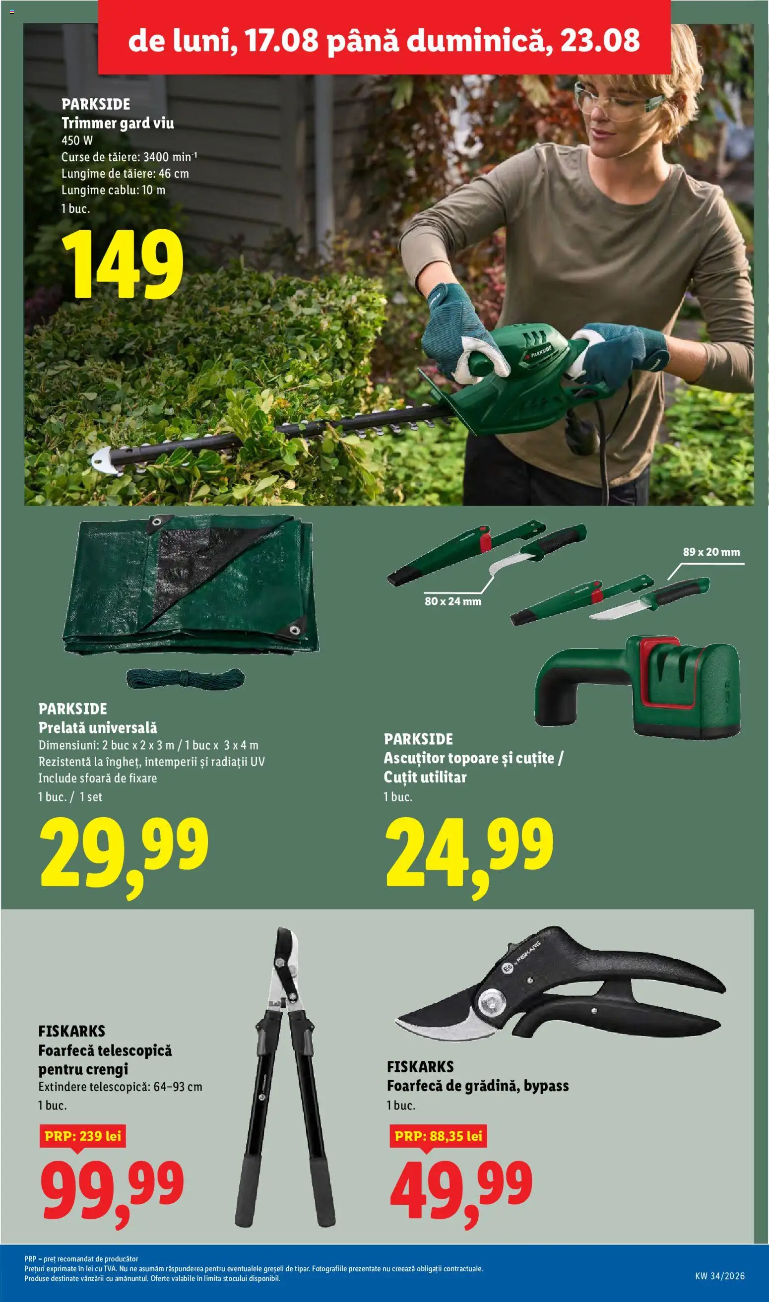 Catalog LIDL 17 - 22 August 2026 | Pagina 49 | Produse: Trimmer, Cablu, Parkside, Cuțit