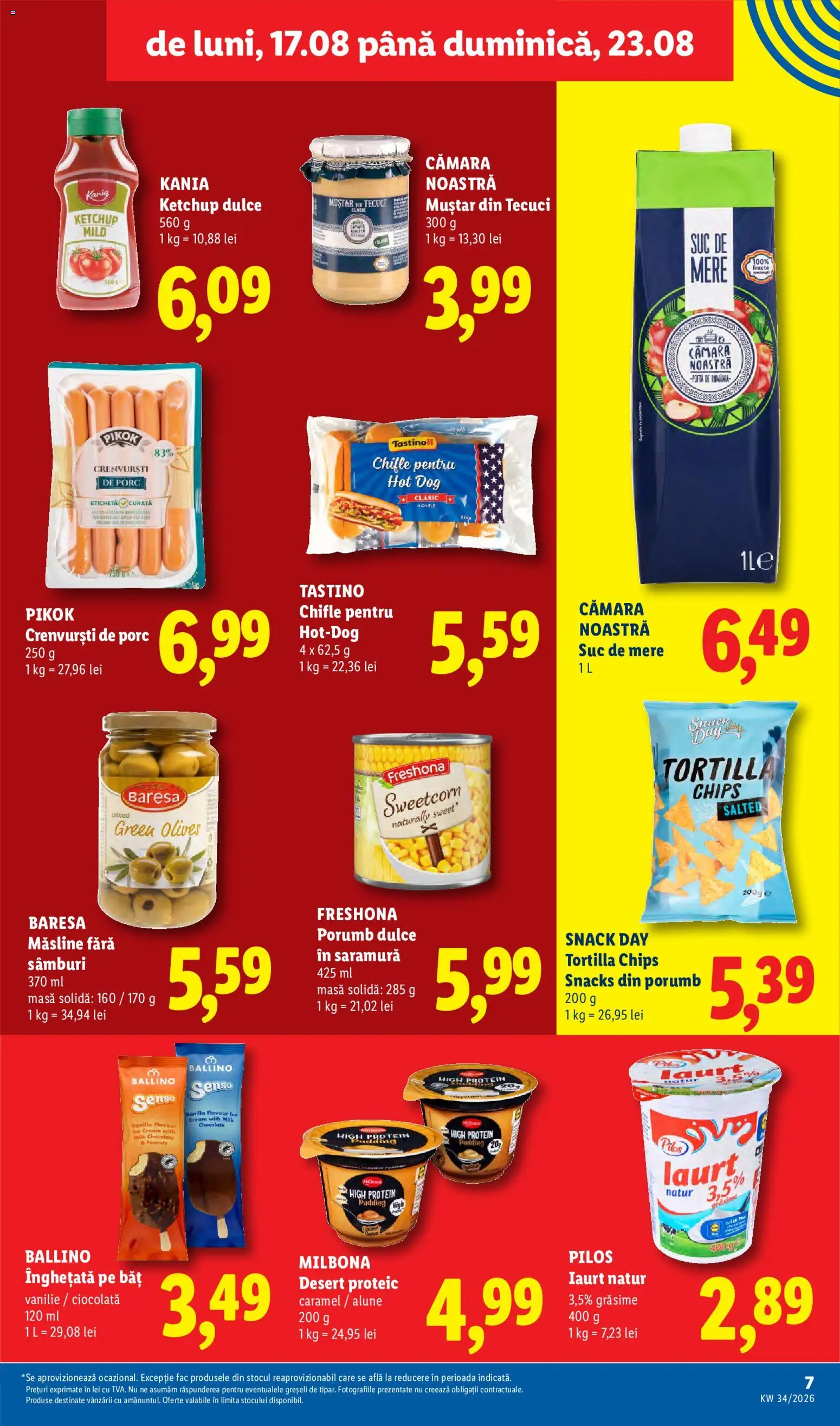 Catalog LIDL 17 - 22 August 2026 | Pagina 7 | Produse: Kania, Masă, Apple, Ketchup
