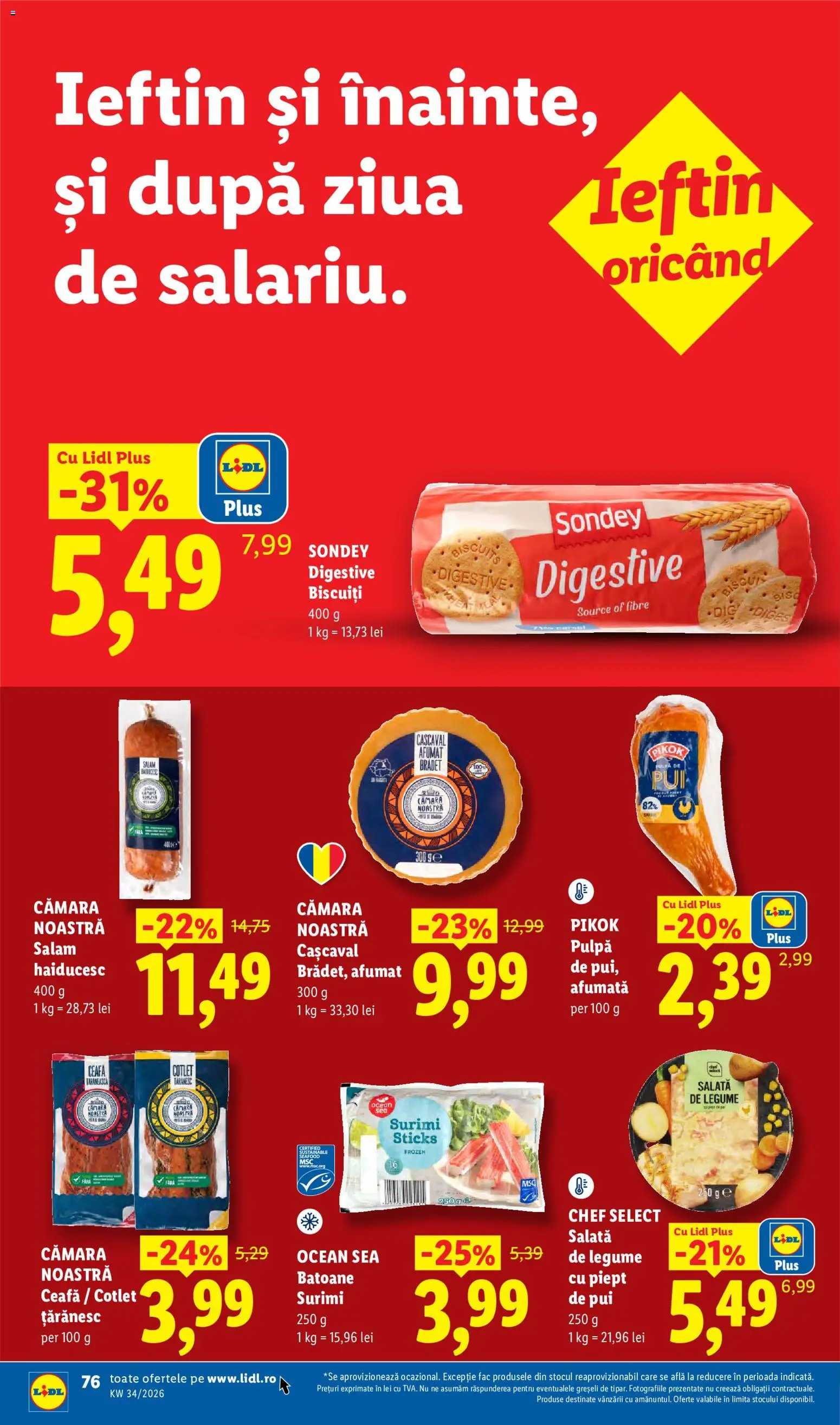 Catalog LIDL 17 - 22 August 2026 | Pagina 76 | Produse: Sondey, Pui, Cașcaval, Salată