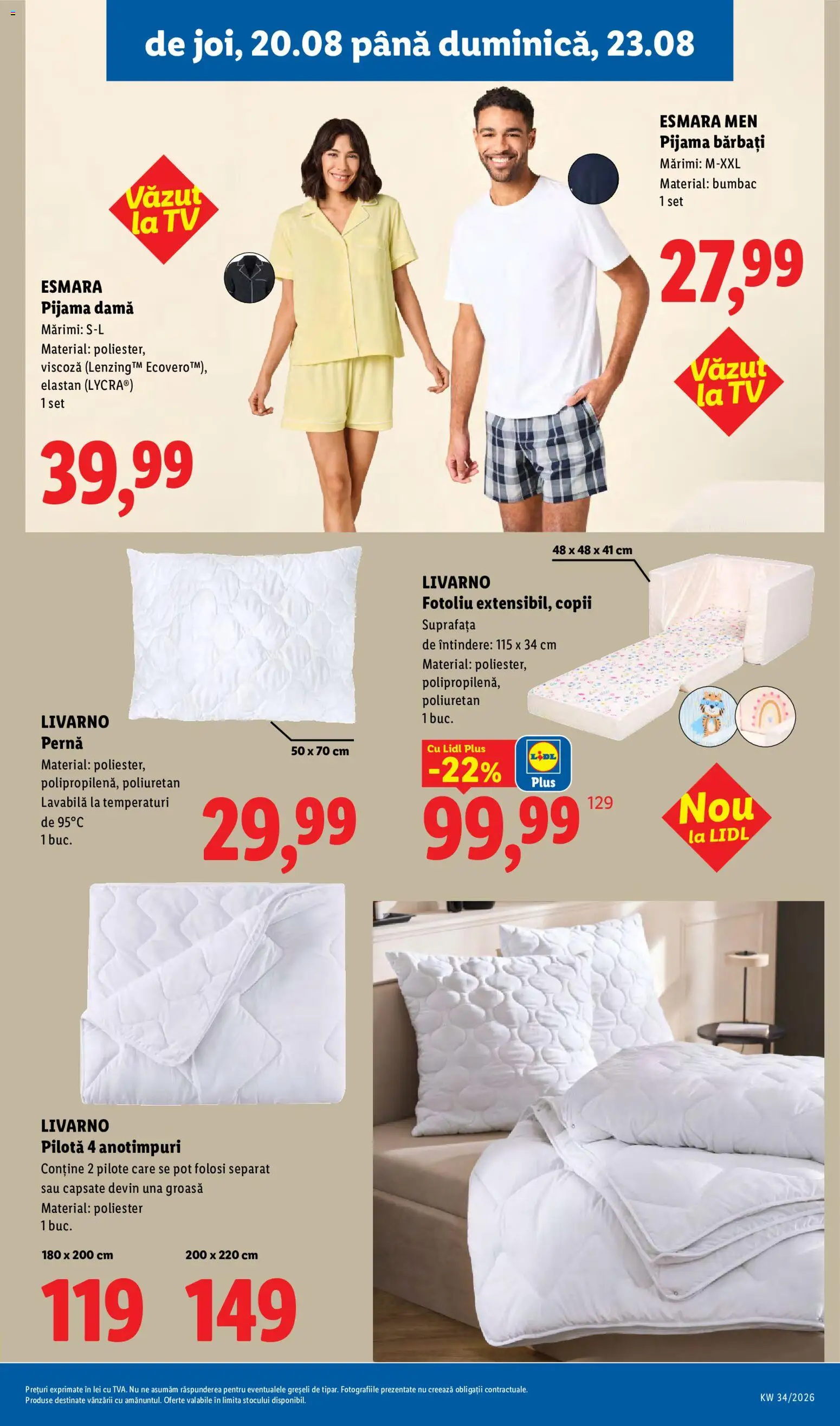 Catalog LIDL 17 - 22 August 2026 | Pagina 81 | Produse: Pernă, Pilotă, Fotoliu, Pijamă