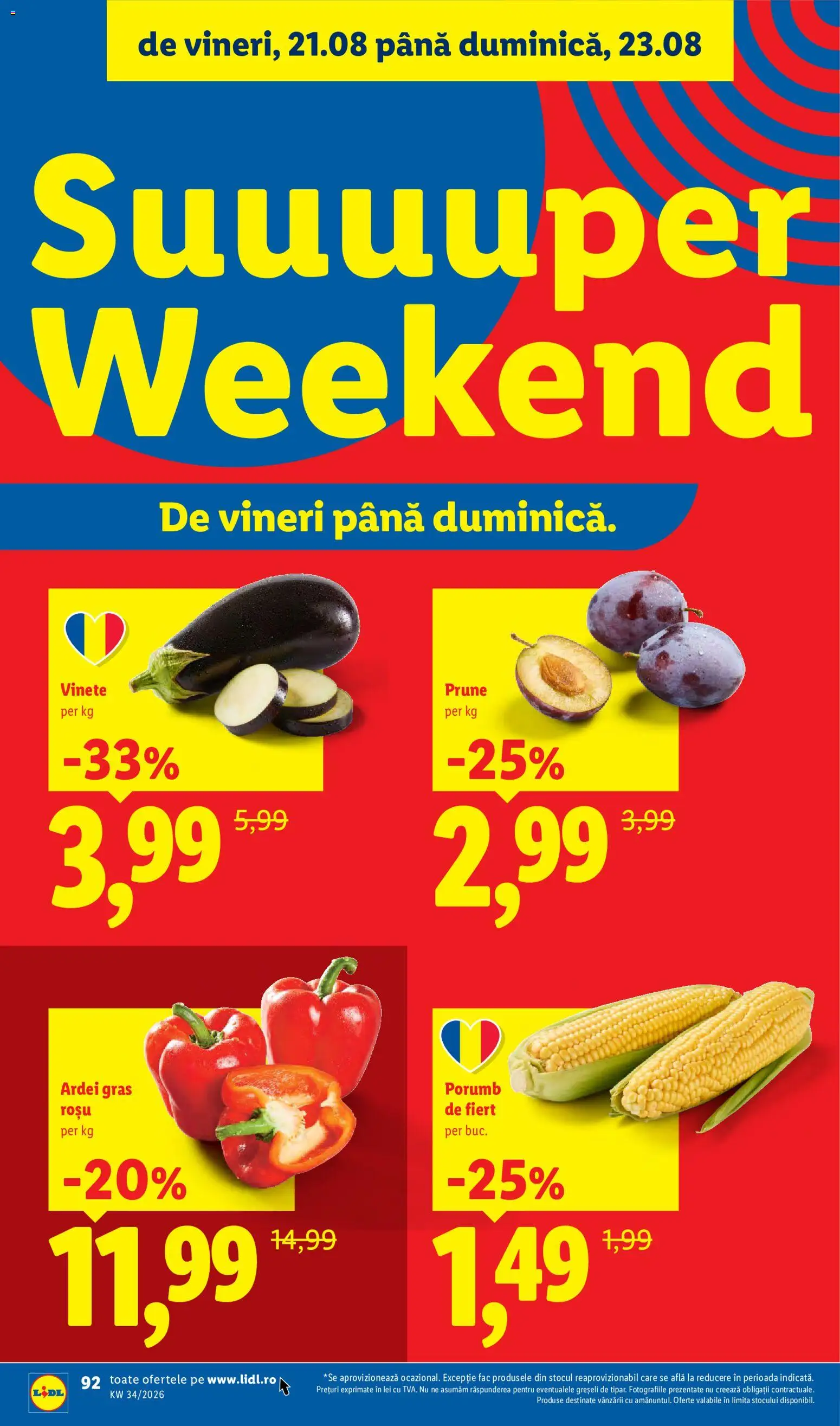 Catalog LIDL 17 - 22 August 2026 | Pagina 92 | Produse: Ardei, Prune, Porumb
