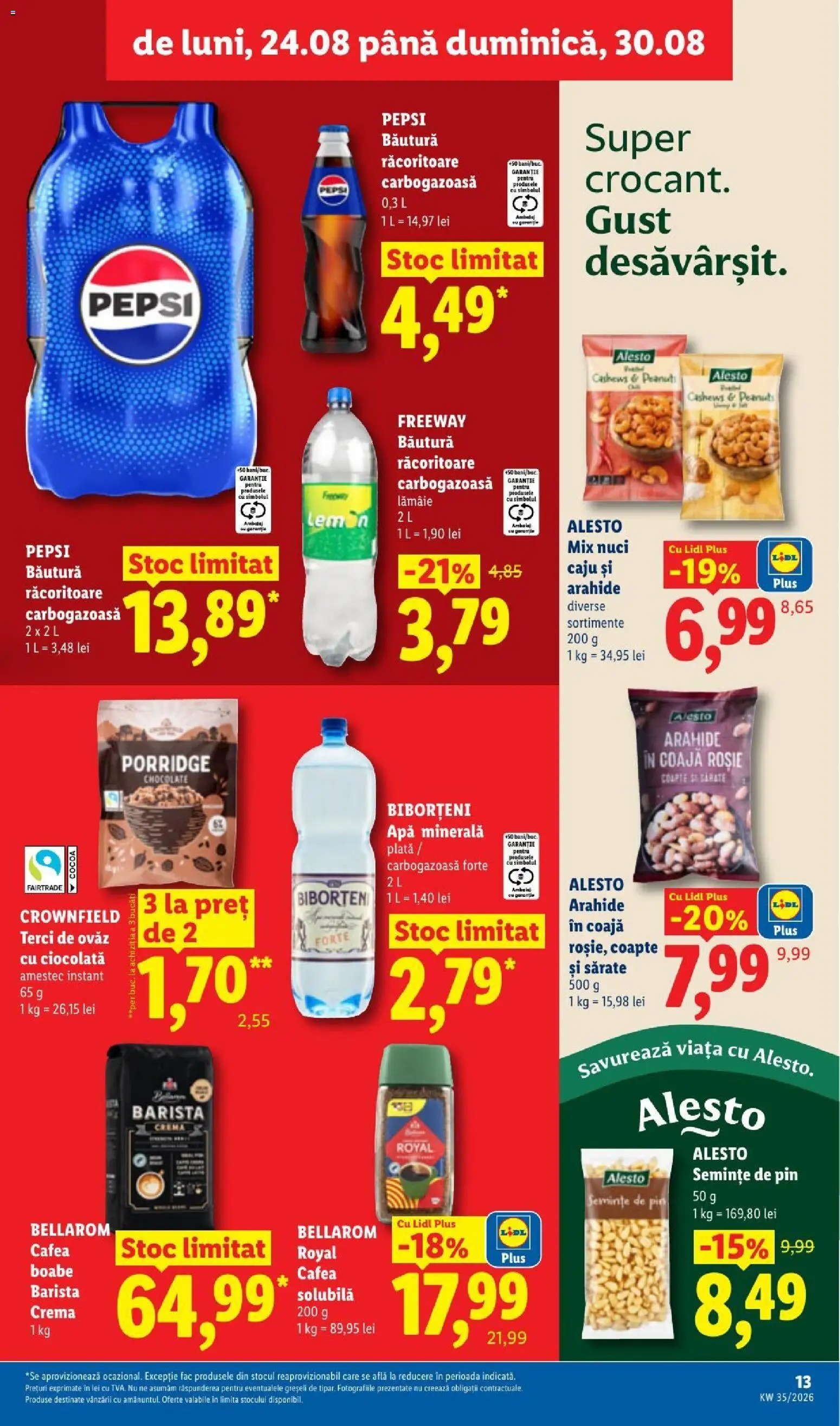 Catalog LIDL 24 - 29 August 2026 | Pagina 13 | Produse: Apa minerala, Ciocolată, Freeway, Apă