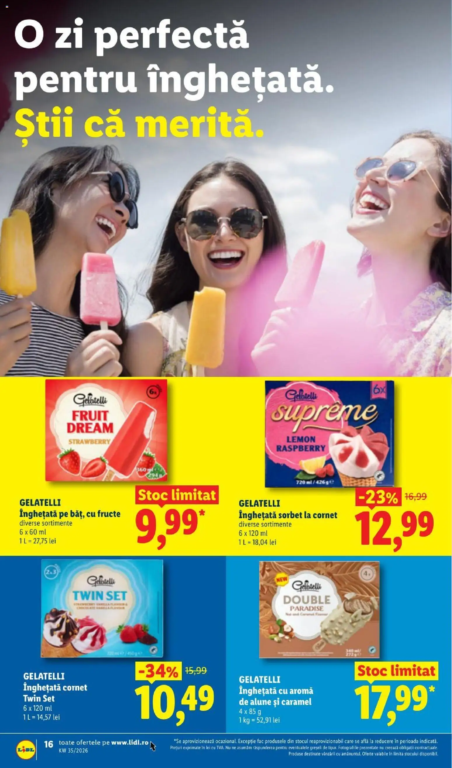 Catalog LIDL 24 - 29 August 2026 | Pagina 16 | Produse: Gelatelli, Alune, Înghețată, Fructe