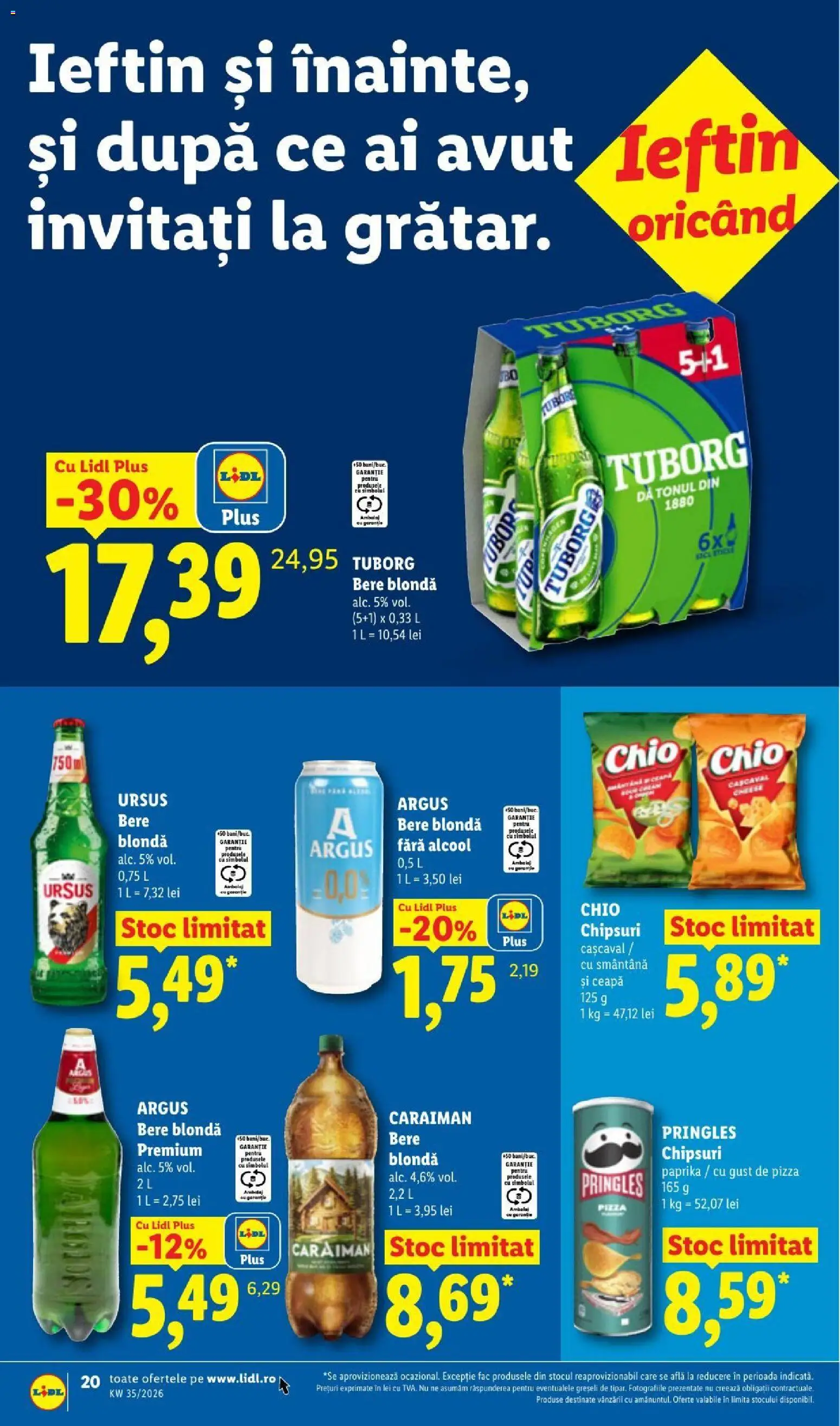 Catalog LIDL 24 - 29 August 2026 | Pagina 20 | Produse: Cașcaval, Pizza, Bere, Smântână