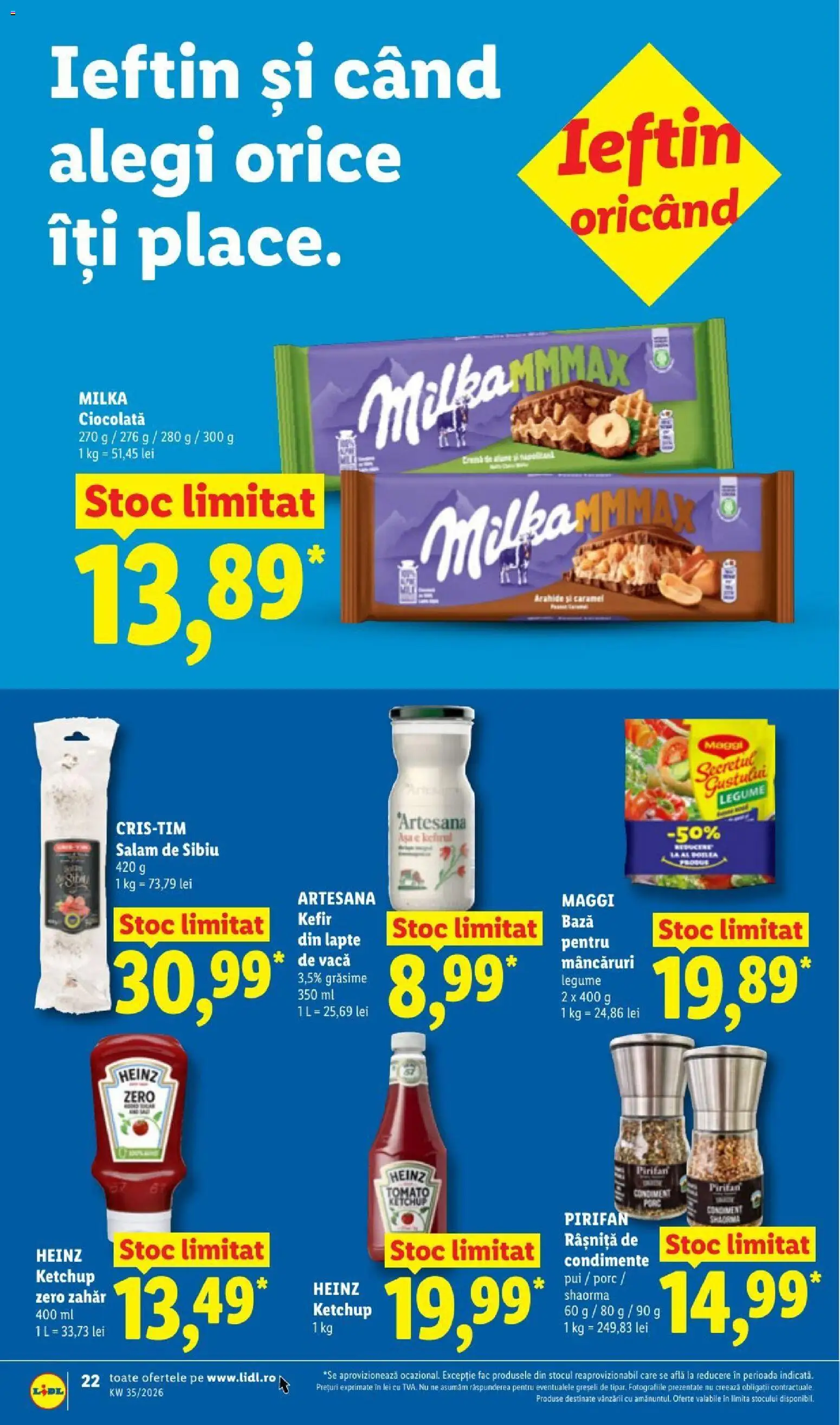 Catalog LIDL 24 - 29 August 2026 | Pagina 22 | Produse: Zero, Lapte, Salam, Legume