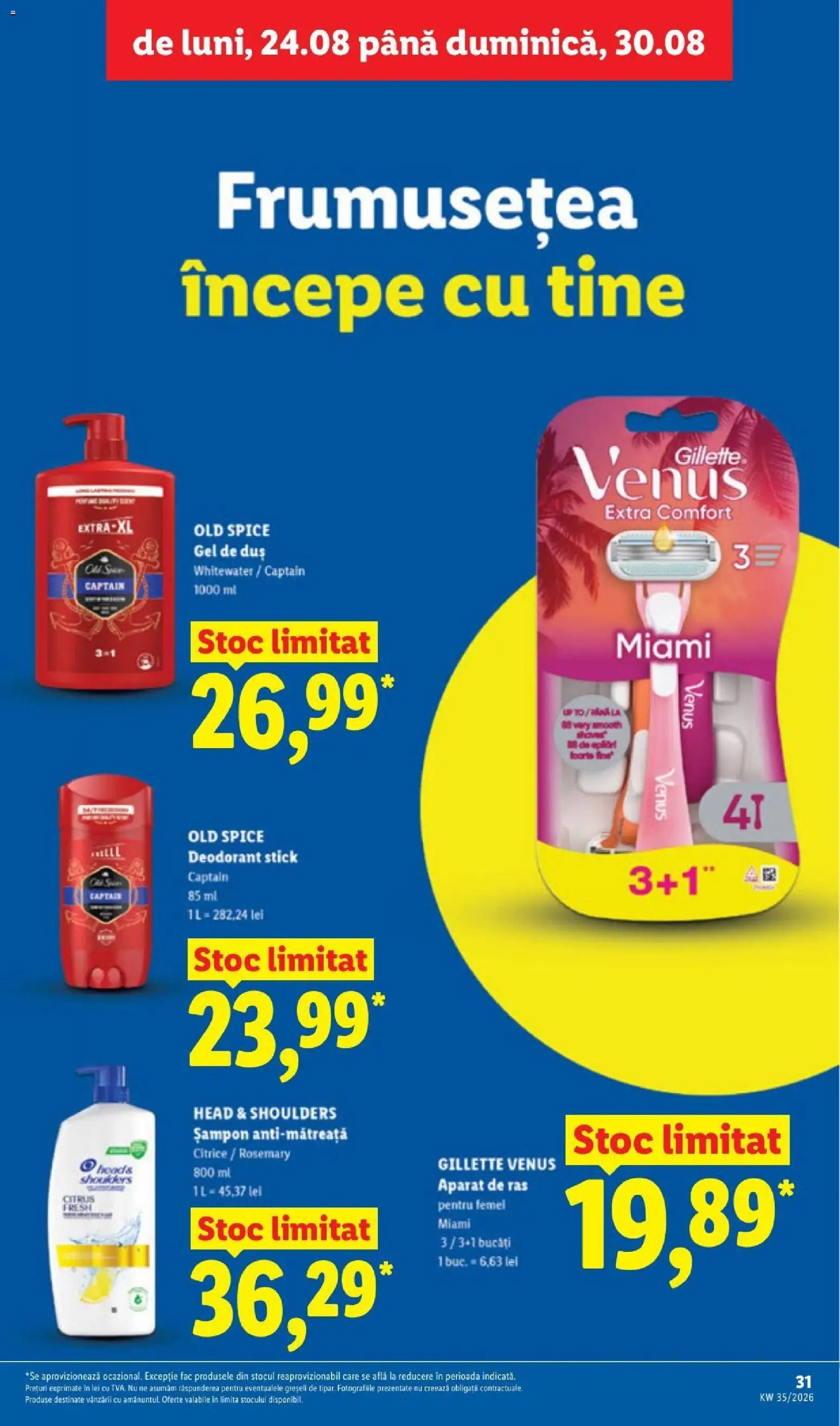 Catalog LIDL 24 - 29 August 2026 | Pagina 31 | Produse: Aparat, Duș, Gillette Venus, Gel de duș