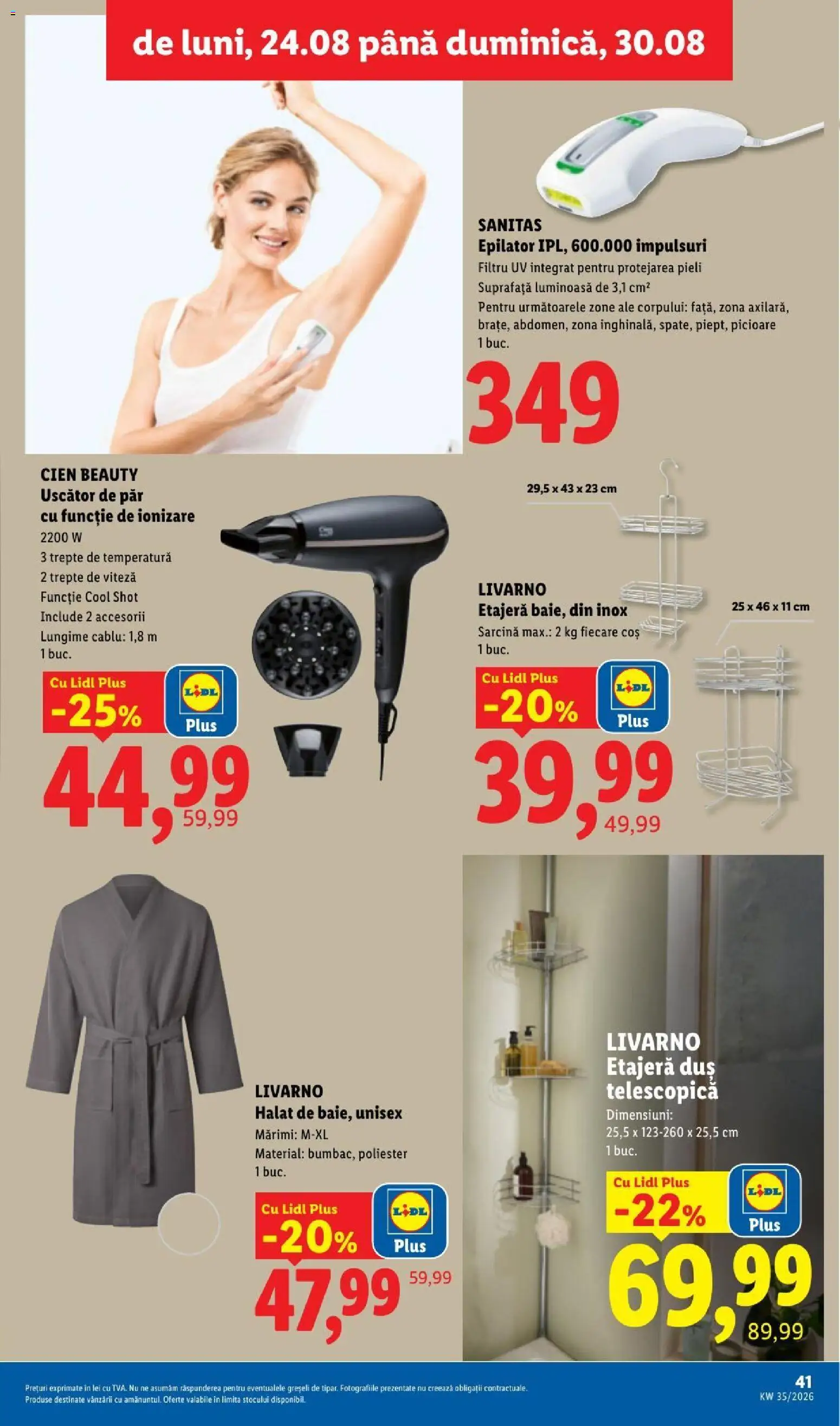 Catalog LIDL 24 - 29 August 2026 | Pagina 41 | Produse: Uscător, Uscător De Păr, Etajeră, Plus