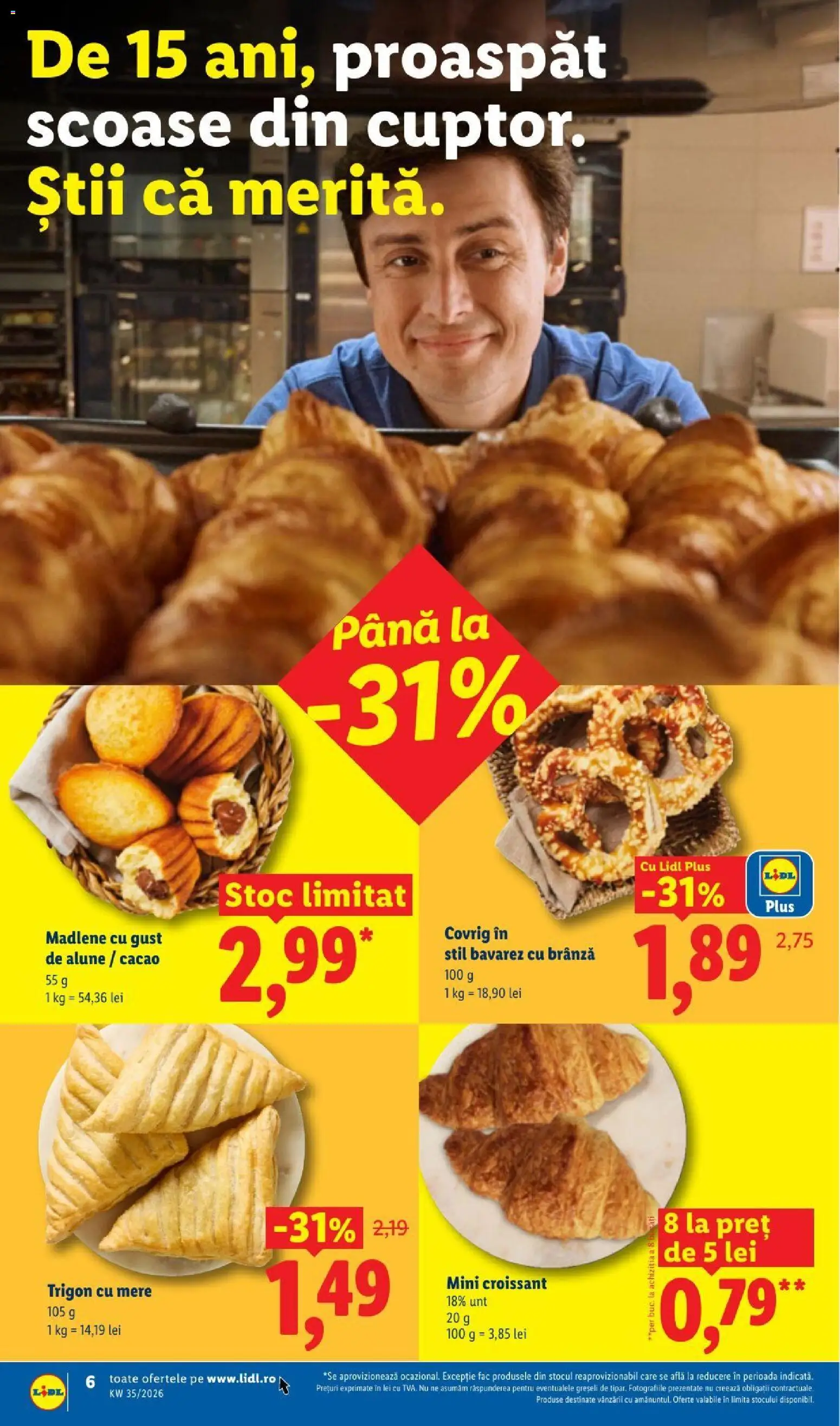 Catalog LIDL 24 - 29 August 2026 | Pagina 6 | Produse: Croissant, Alune, Unt, Brânză