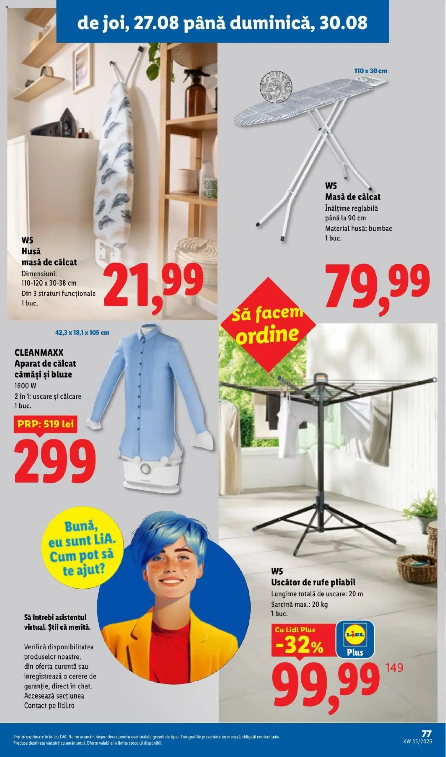 Catalog LIDL 24 - 29 August 2026 | Pagina 77 | Produse: Aparat de călcat, Masă, Aparat, Masă de călcat