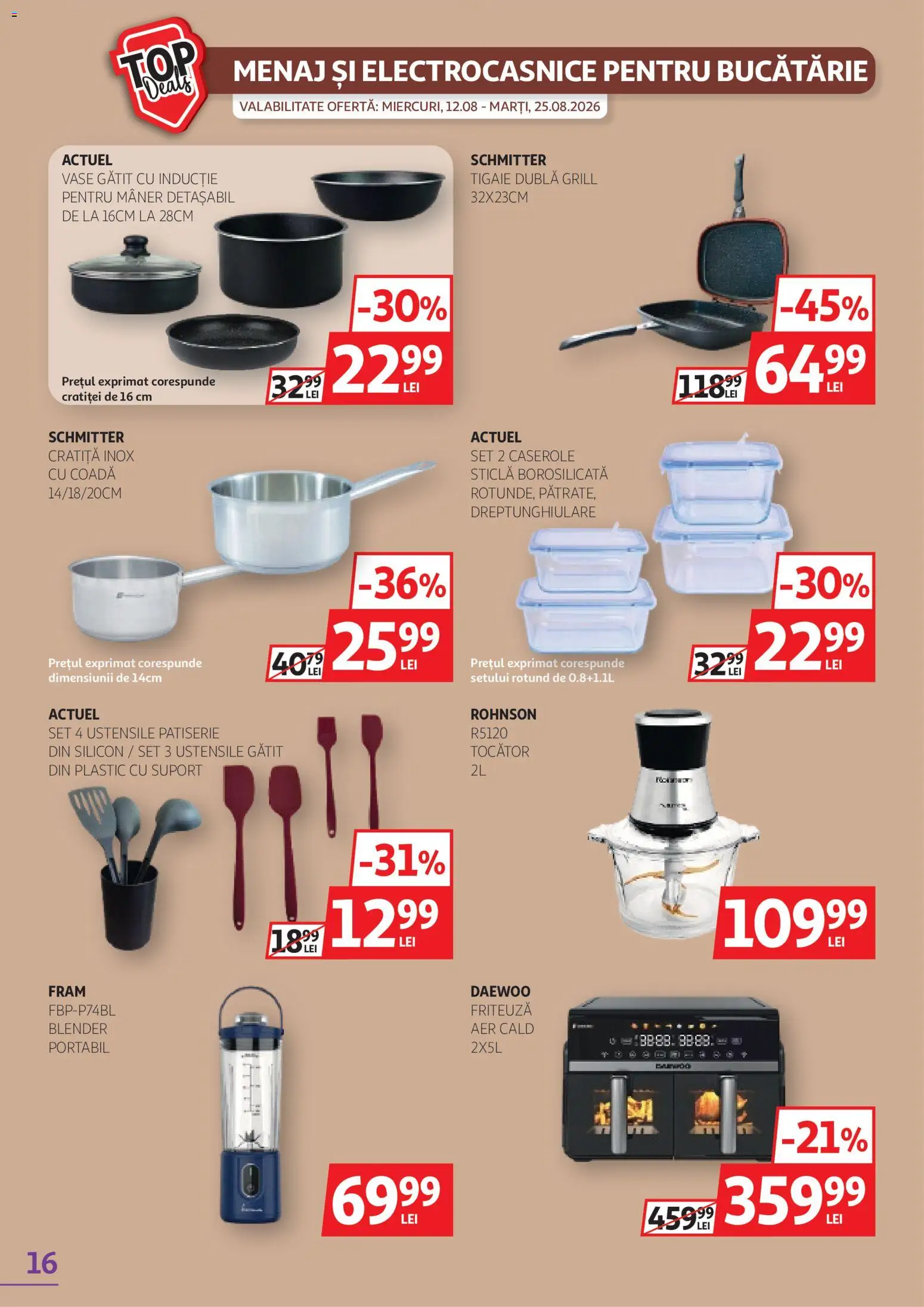 Catalog Auchan 12 - 24 August 2026 | Pagina 16 | Produse: Blender, Friteuză, Mâner, Tocător