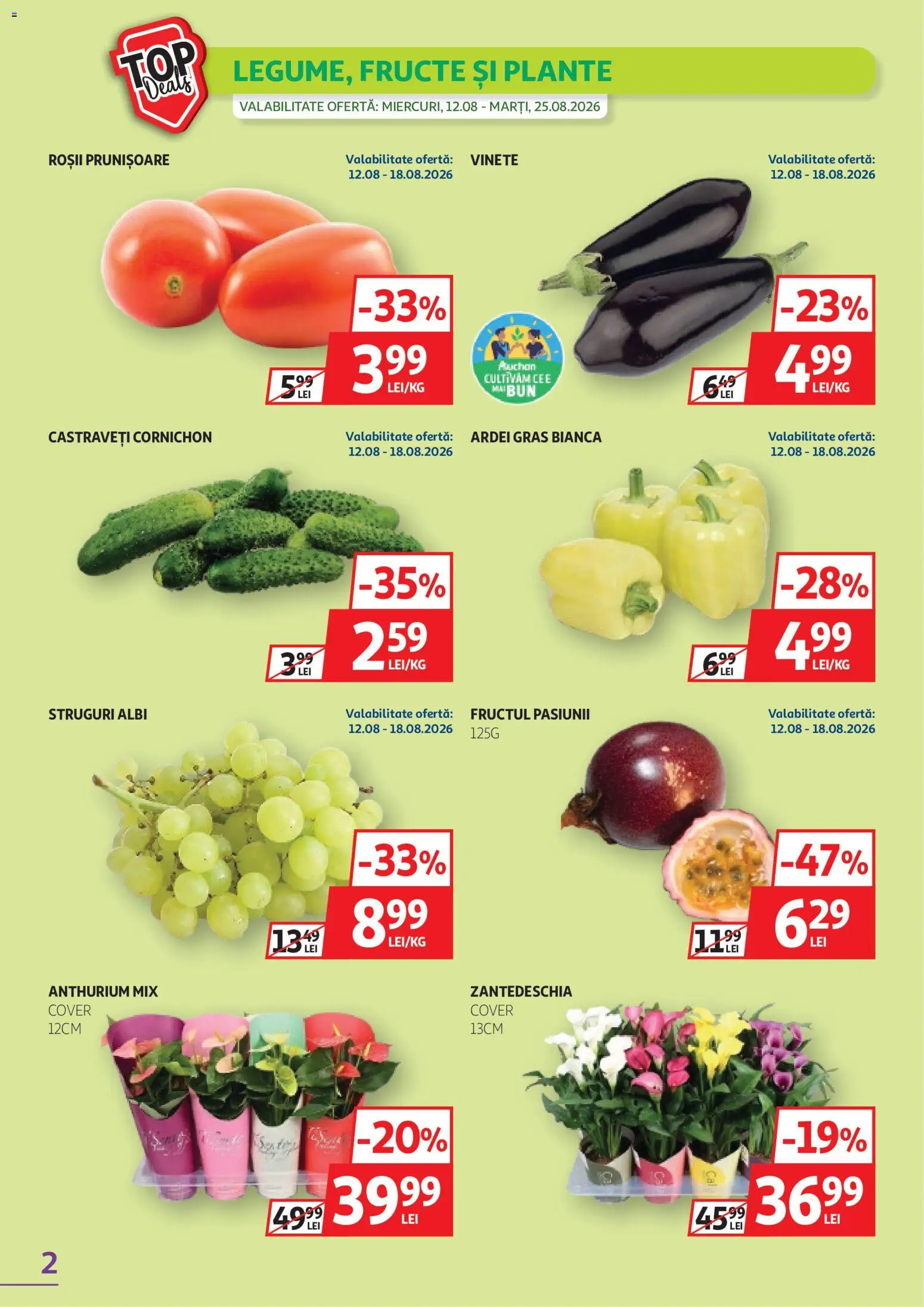 Catalog Auchan 12 - 24 August 2026 | Pagina 2 | Produse: Struguri, Ardei, Roșii, Castraveți