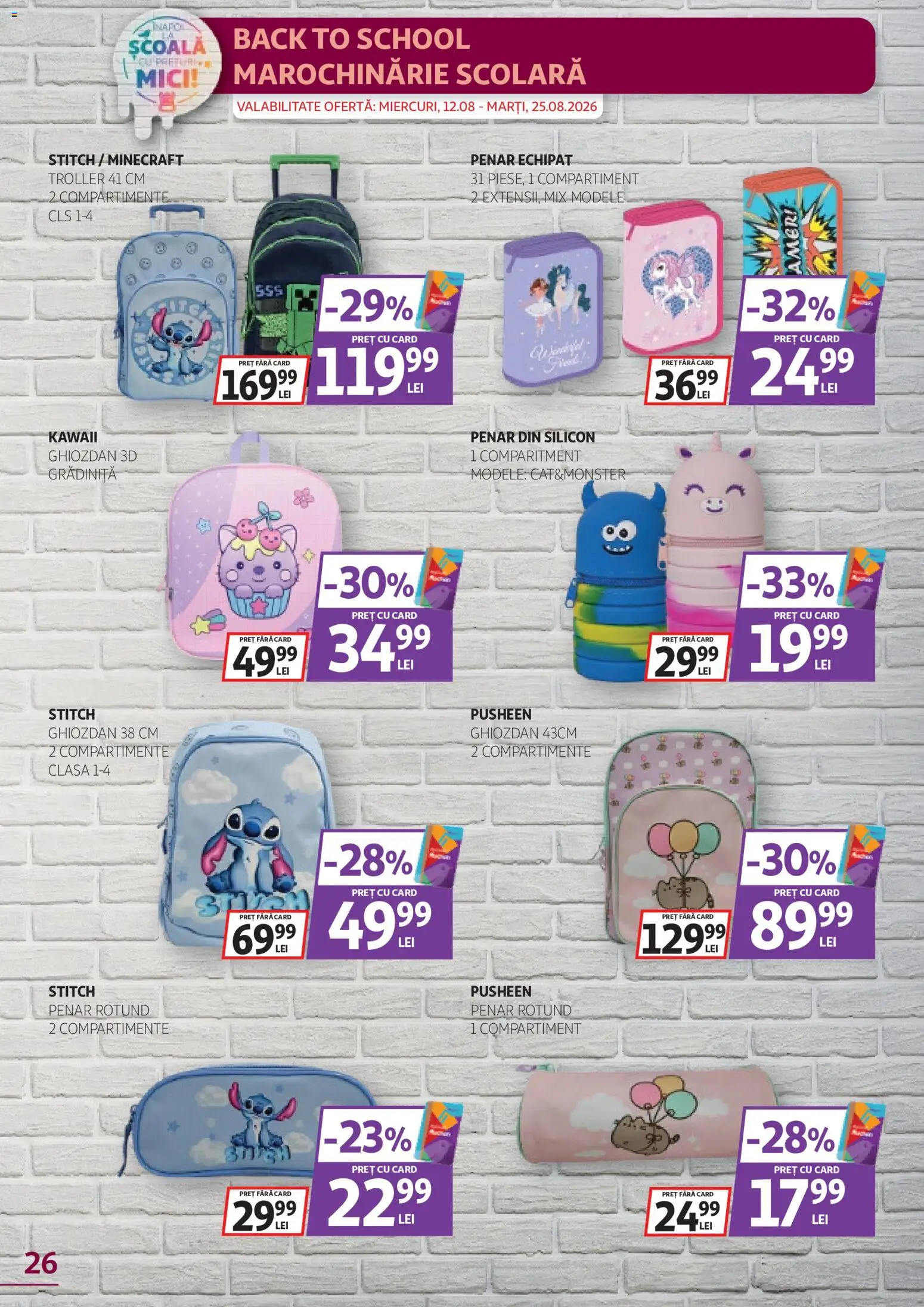 Catalog Auchan 12 - 24 August 2026 | Pagina 26 | Produse: Mici, Ghiozdan