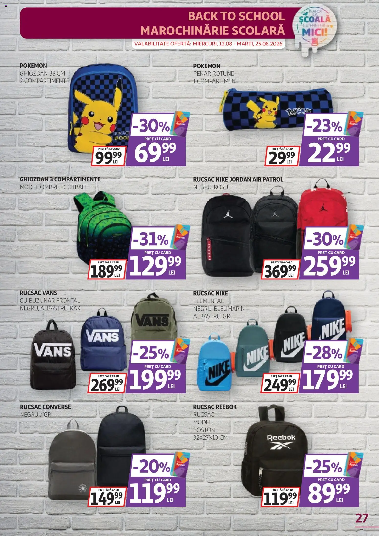 Catalog Auchan 12 - 24 August 2026 | Pagina 27 | Produse: Kaki, Mici, Ghiozdan, Rucsac