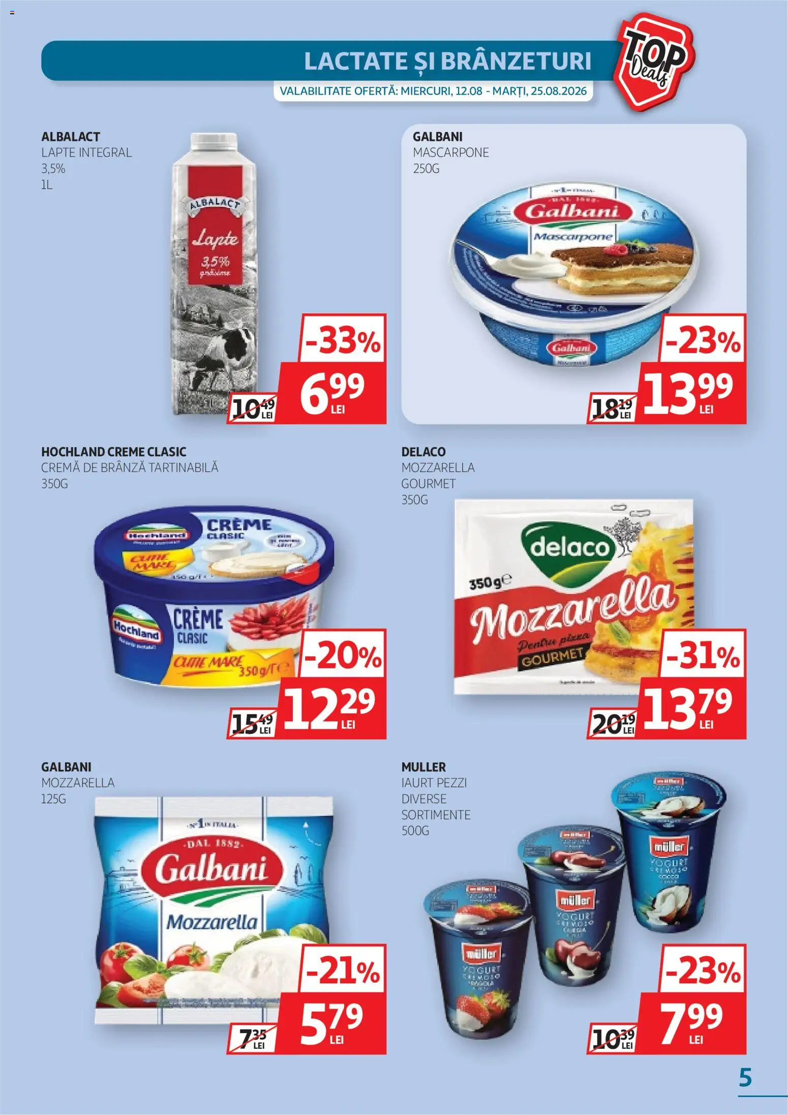 Catalog Auchan 12 - 24 August 2026 | Pagina 5 | Produse: Brânză, Iaurt, Cremă, Mascarpone