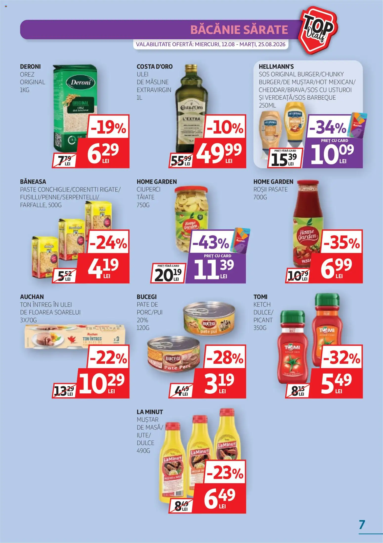Catalog Auchan 12 - 24 August 2026 | Pagina 7 | Produse: Pate, Muștar, Paste, Floarea Soarelui