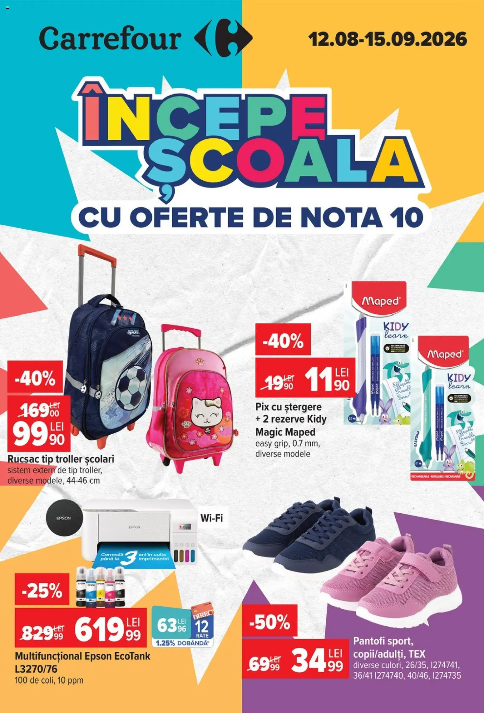 Catalog Carrefour 12 August - 14 Septembrie 2026 | Pagina 1 | Produse: Sport, Tip, Rucsac, Tex