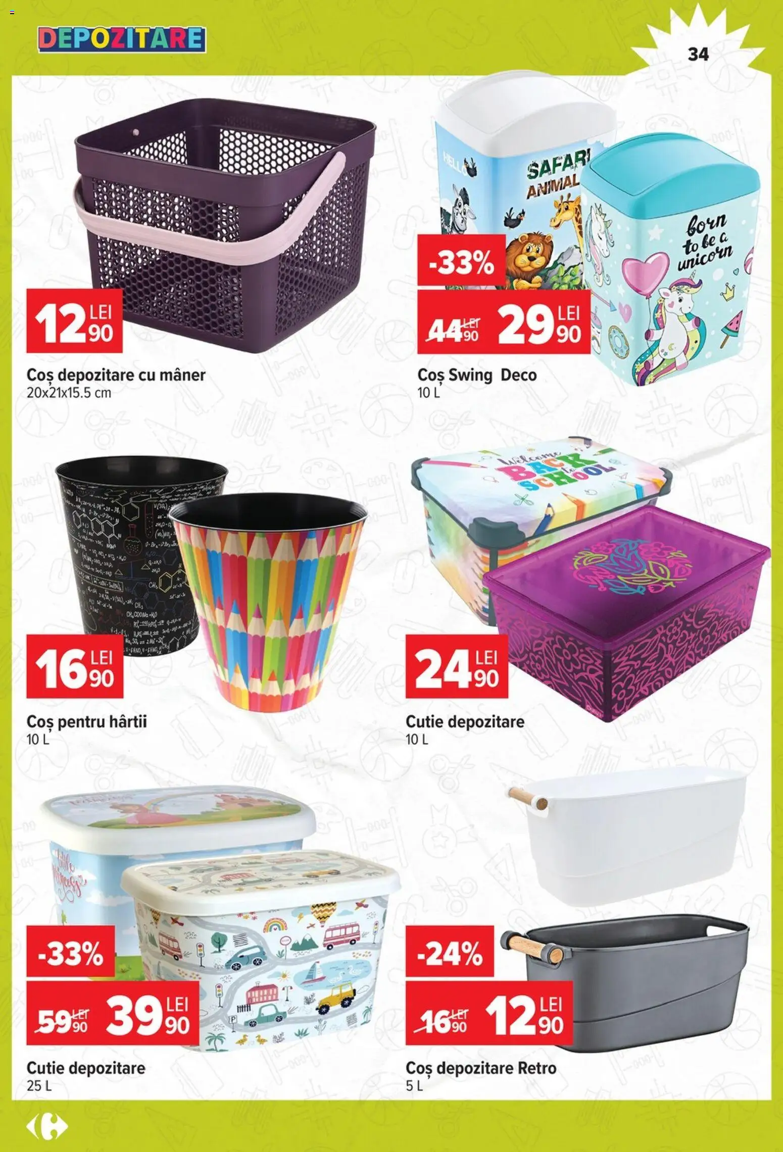 Catalog Carrefour 12 August - 14 Septembrie 2026 | Pagina 34 | Produse: Coș, Mâner, Cutie, Depozitare