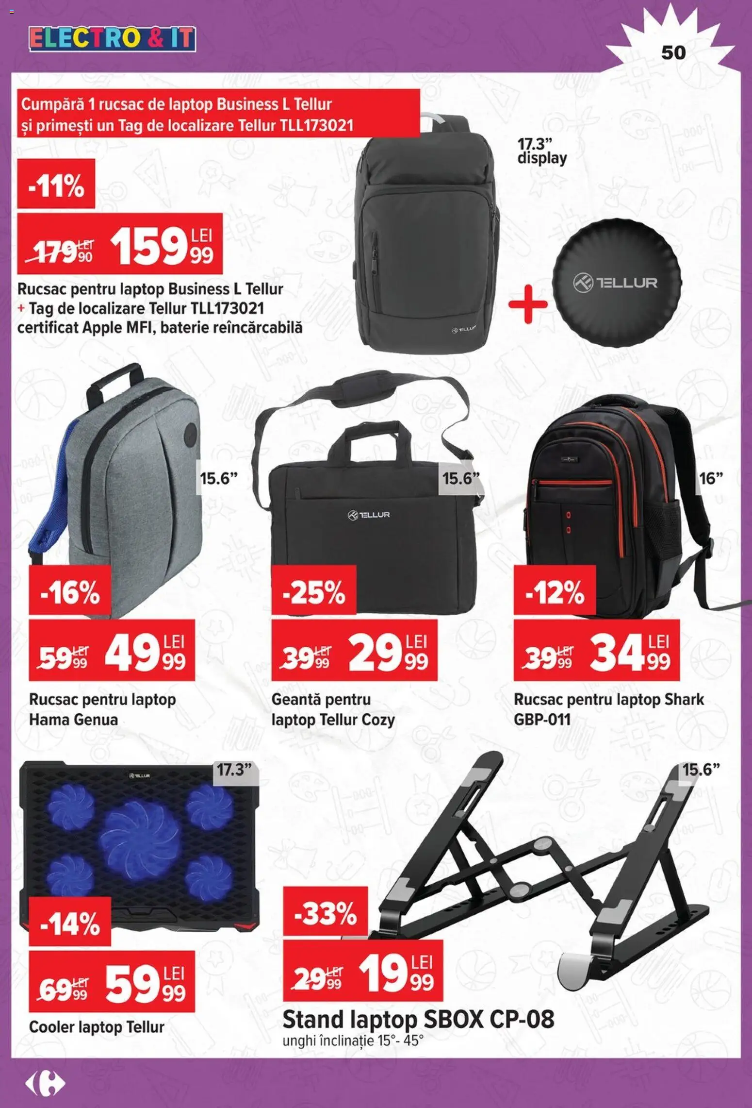 Catalog Carrefour 12 August - 14 Septembrie 2026 | Pagina 50 | Produse: Geantă, Cooler, Baterie, Apple
