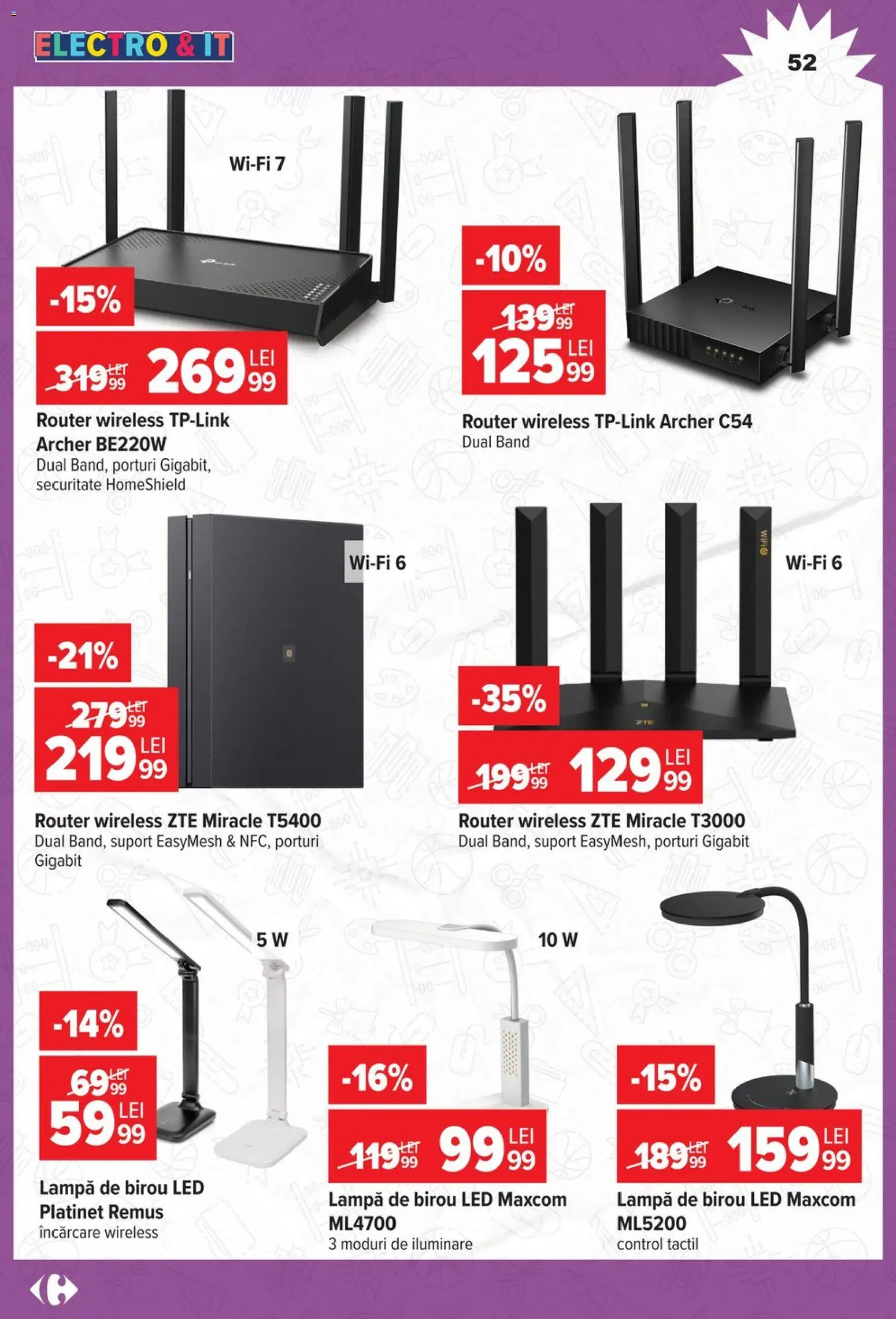 Catalog Carrefour 12 August - 14 Septembrie 2026 | Pagina 52 | Produse: Birou, LED, Lampă, Suport